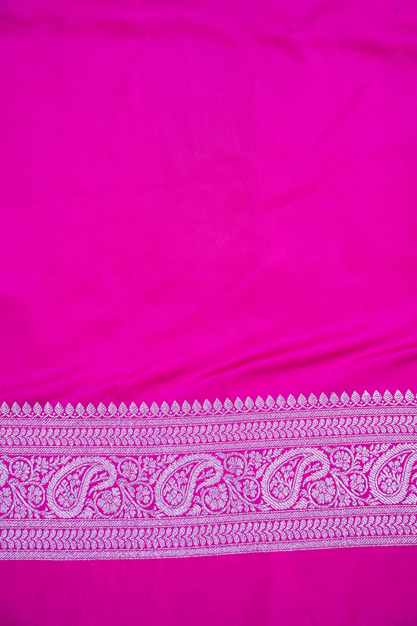 Rani Pink Banarasi Mashru Katan Silk Saree