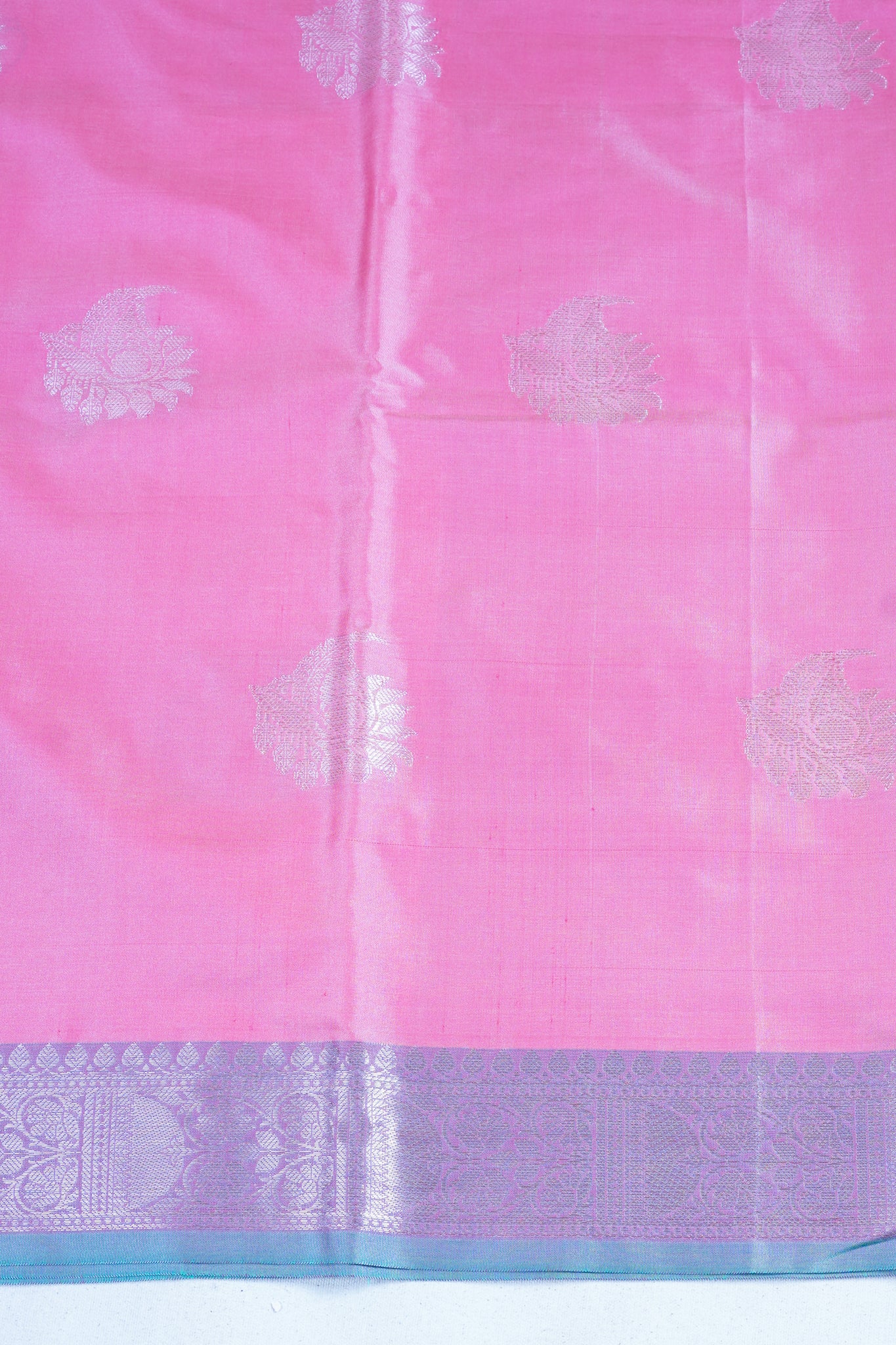 Baby Pink Banarasi Silk Saree with Buta Work