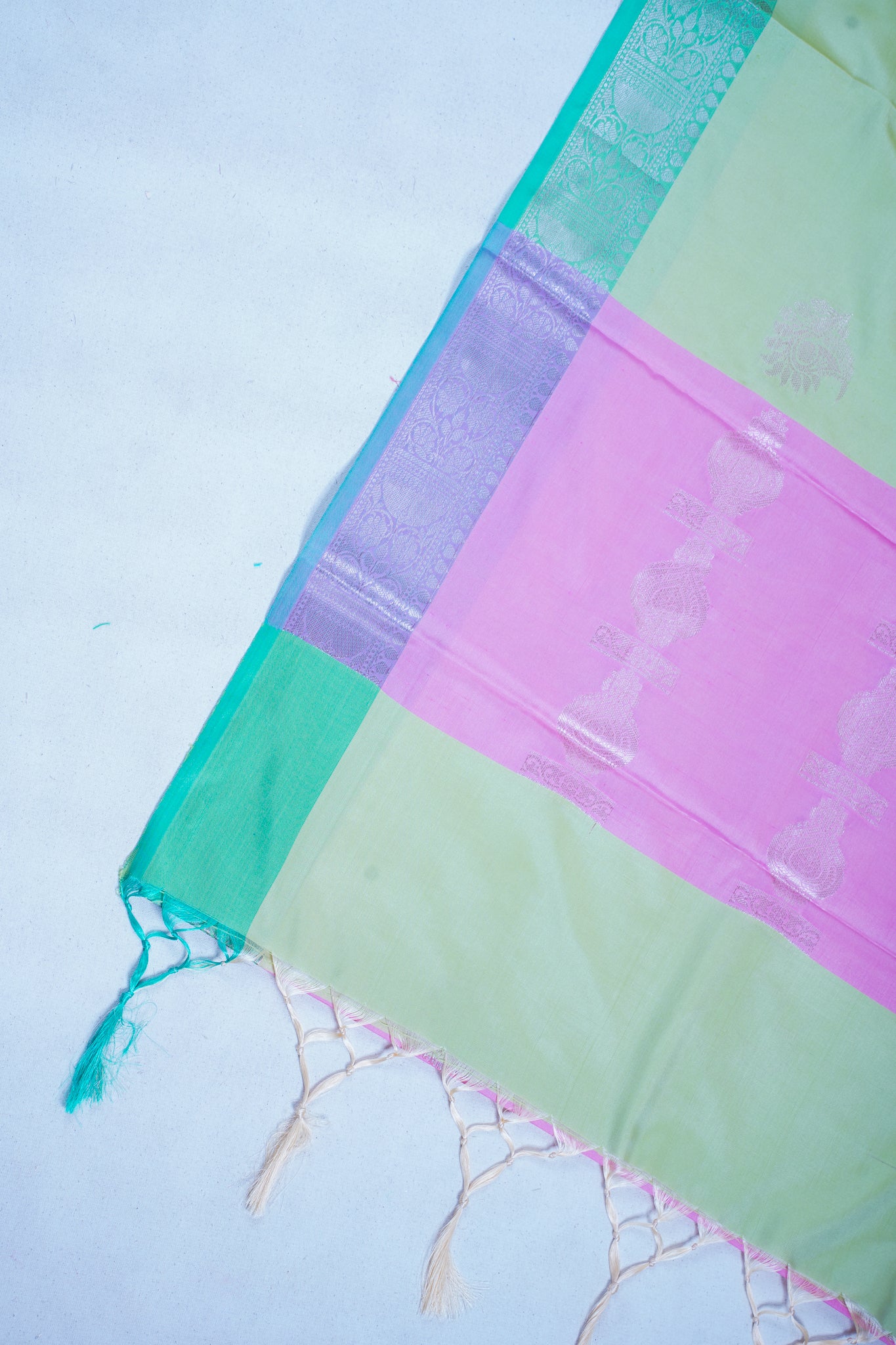 Pastel Green Banarasi Silk Saree with Buta Work
