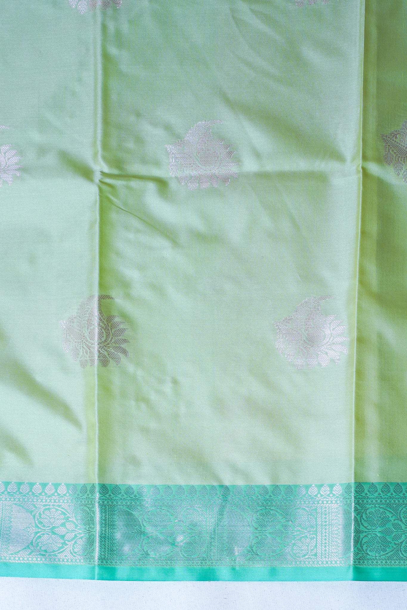 Pastel Green Banarasi Silk Saree with Buta Work