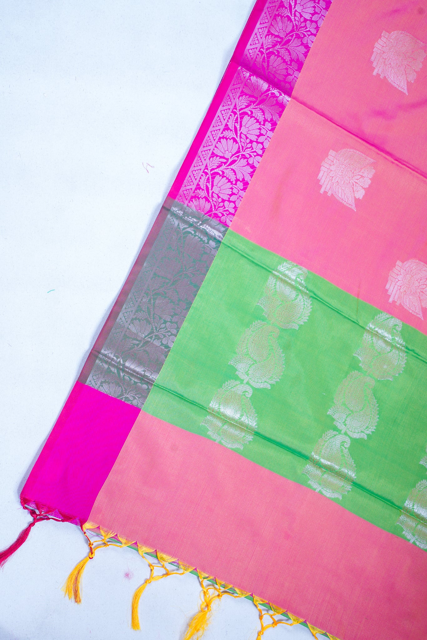 Pink Banarasi Silk Saree with Buta Work