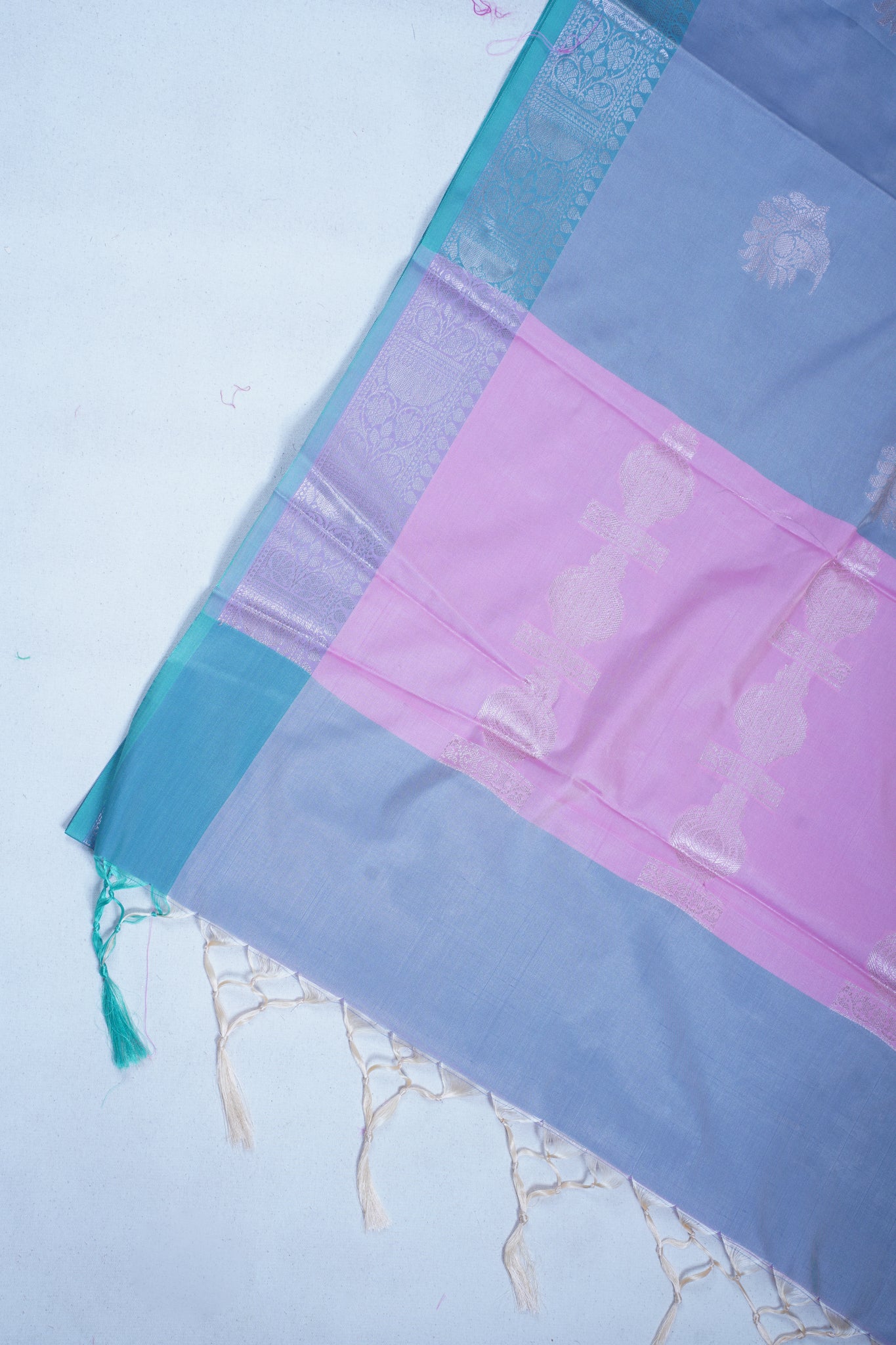 Light Blue Banarasi Silk Saree with Buta Work
