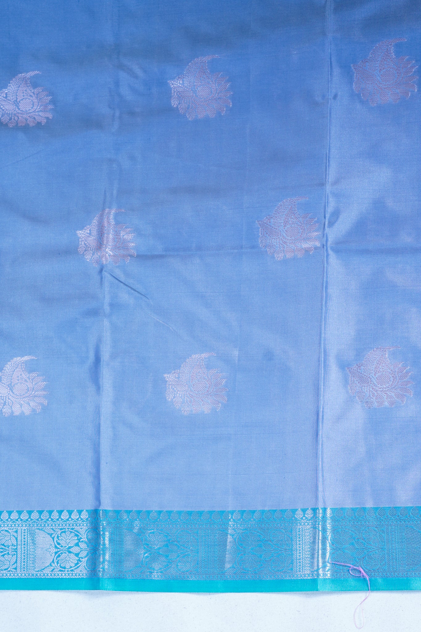 Light Blue Banarasi Silk Saree with Buta Work