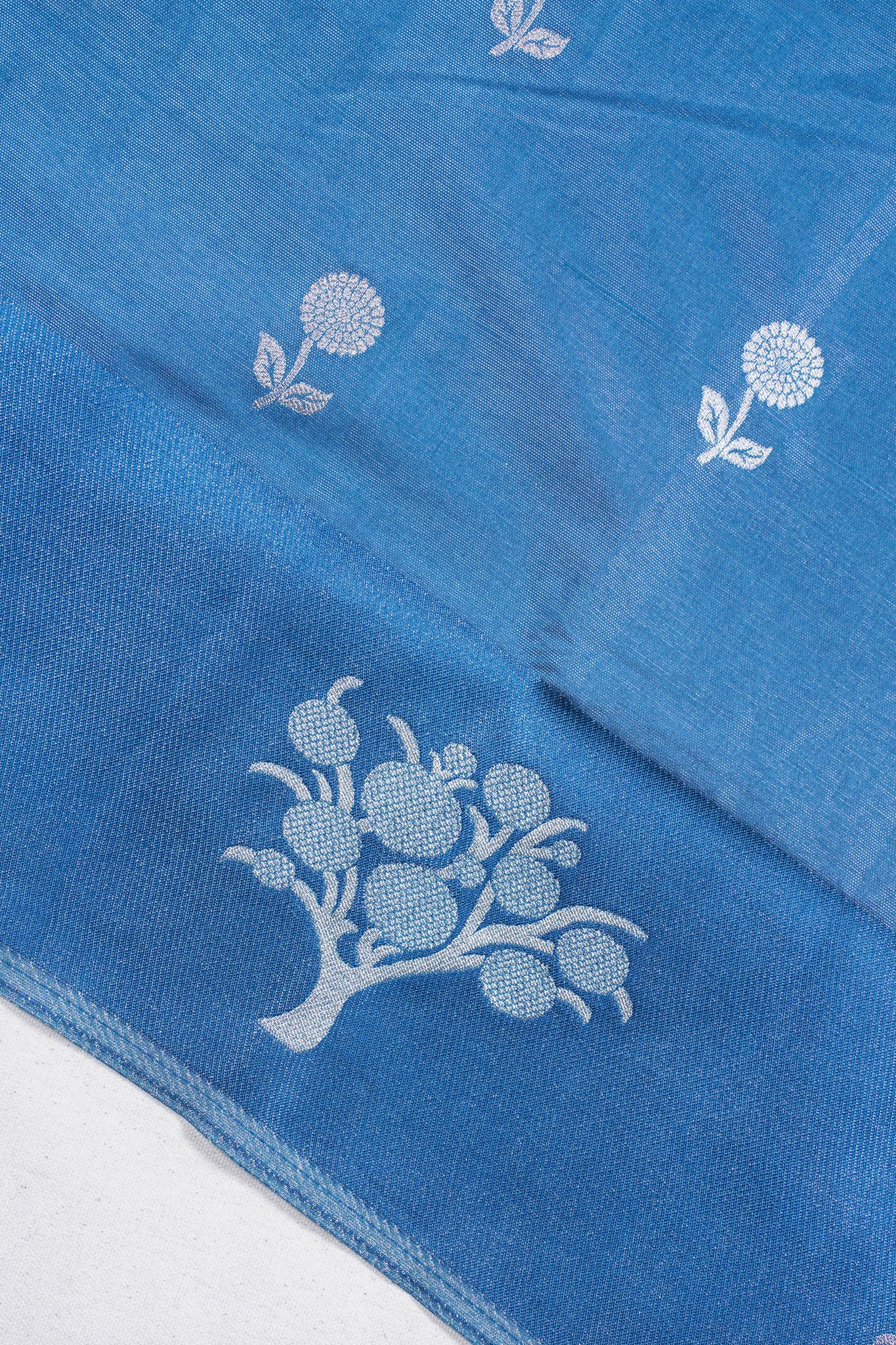 Blue Tissue Silk Saree
