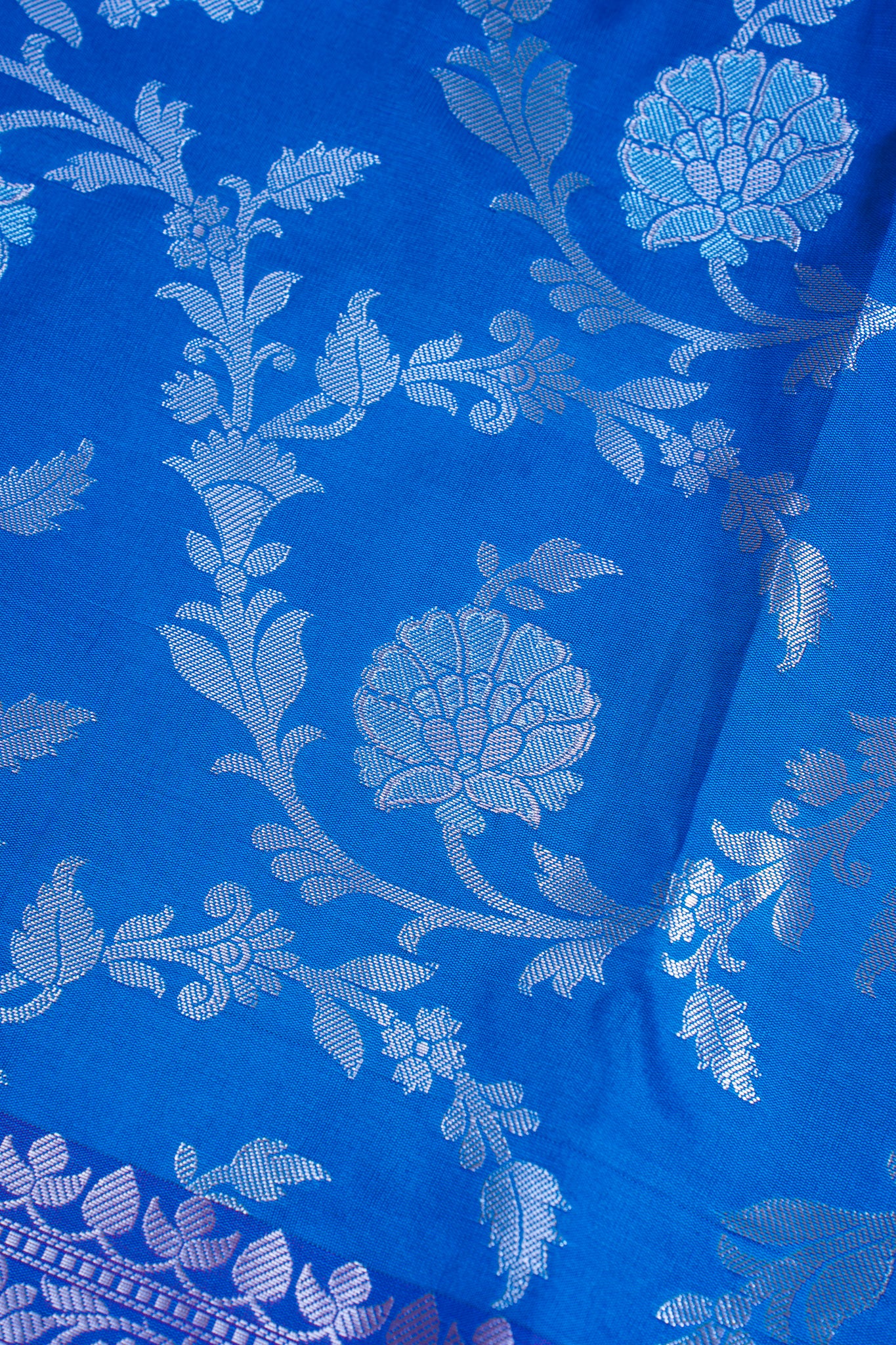 Sky Blue Banarasi Katan Alfi Jaal Saree