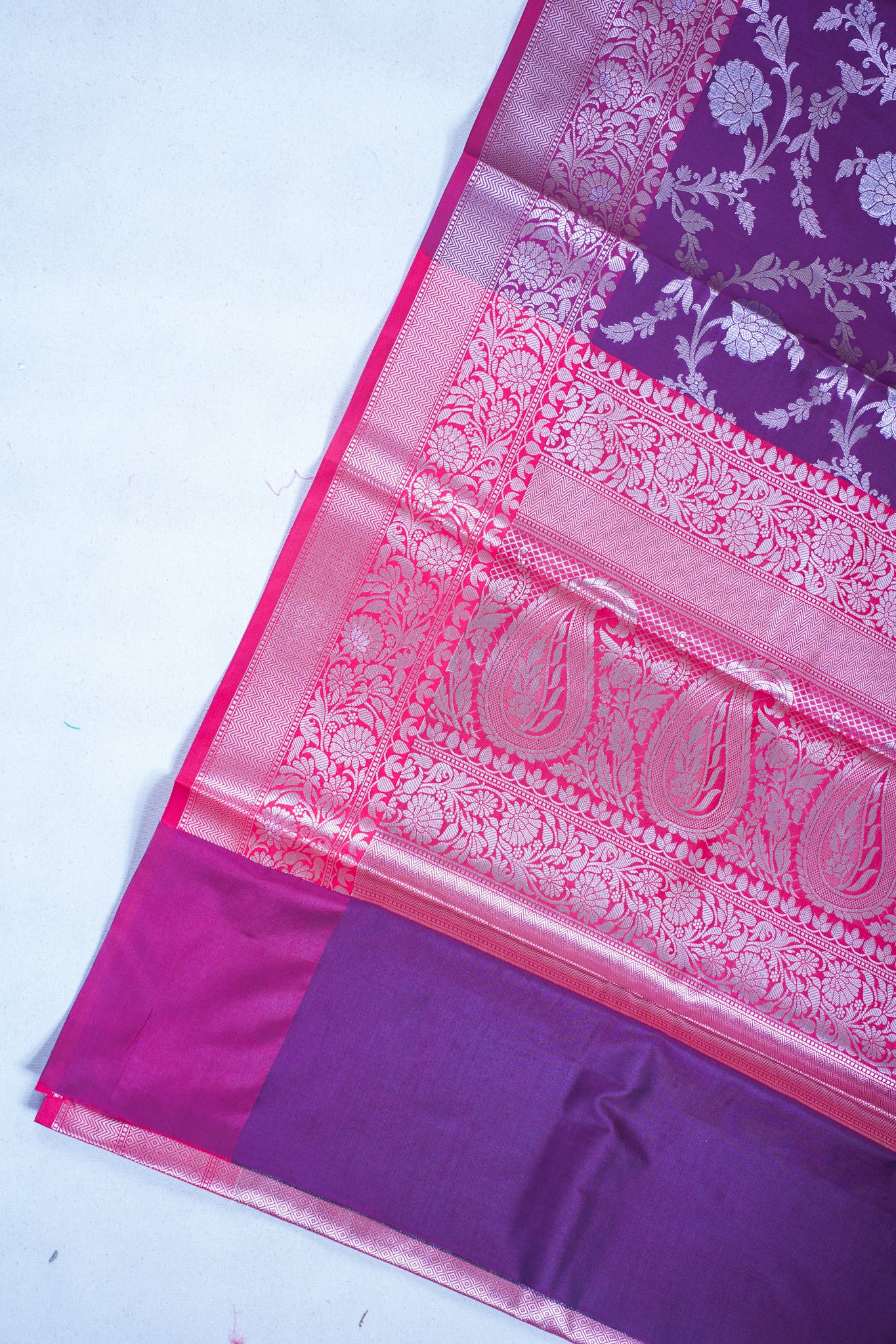Wine Purple Banarasi Katan Alfi Jaal Saree
