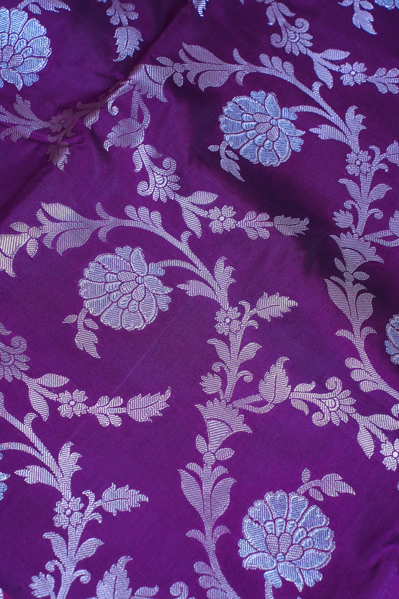 Wine Purple Banarasi Katan Alfi Jaal Saree