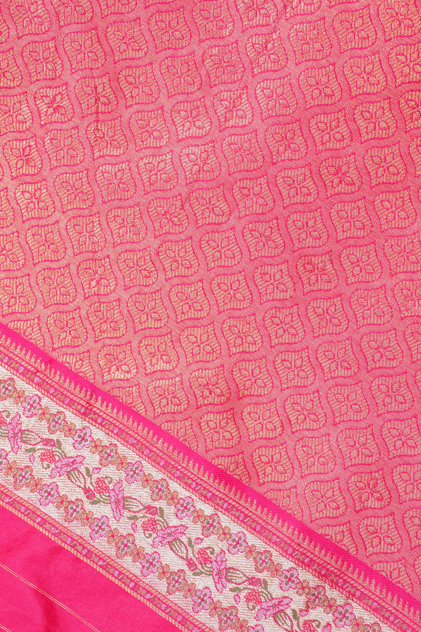Rust Orange Brocade Banarasi Saree