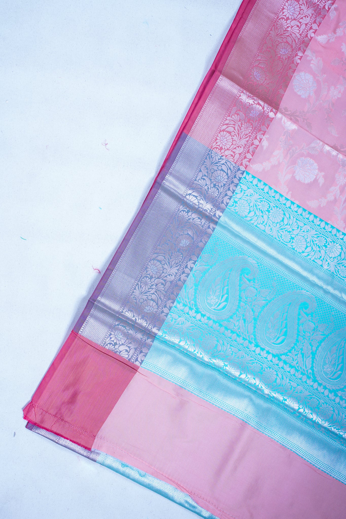 Peach Pink Banarasi Katan Alfi Jaal Saree