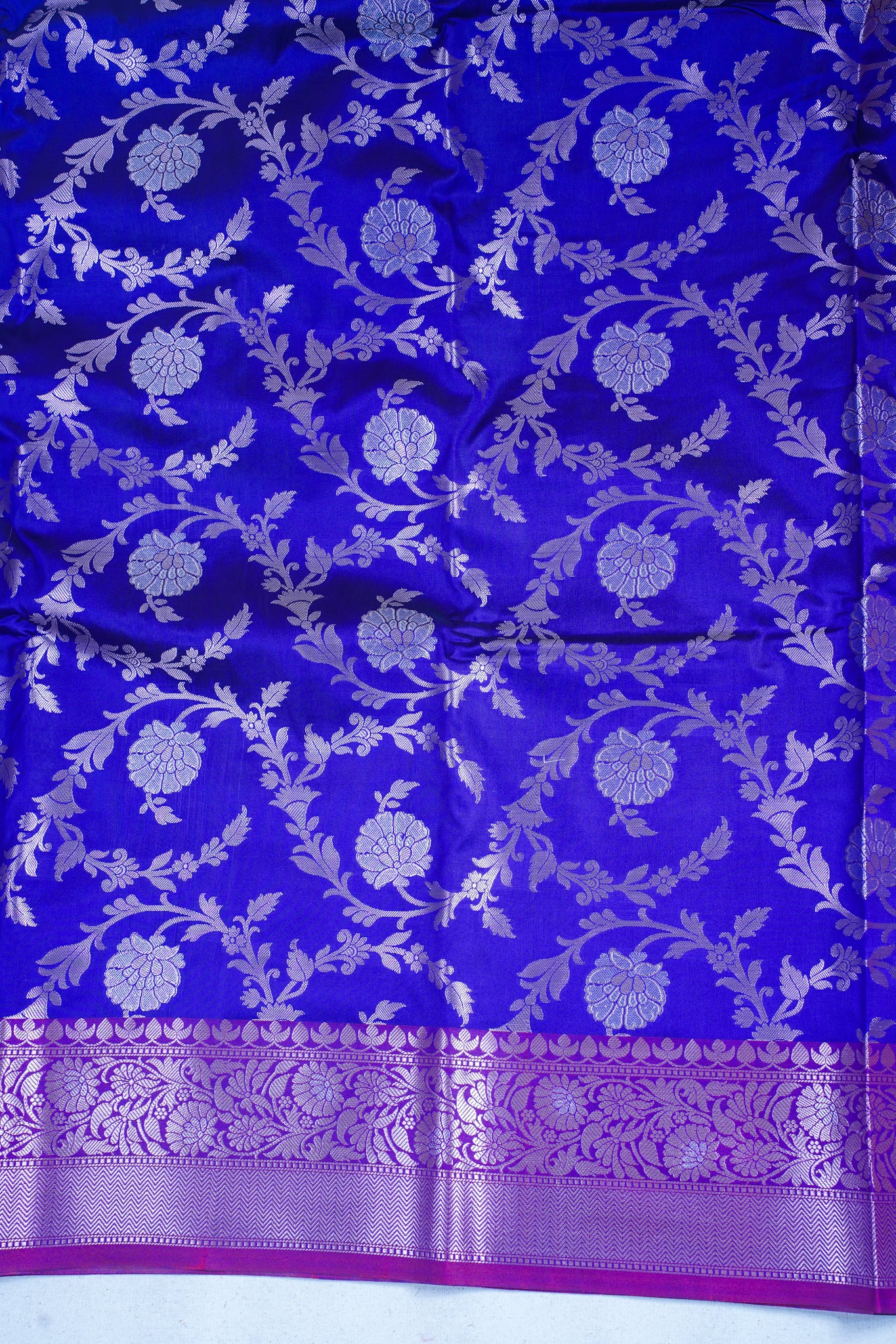 Deep Blue Banarasi Katan Alfi Jaal Saree