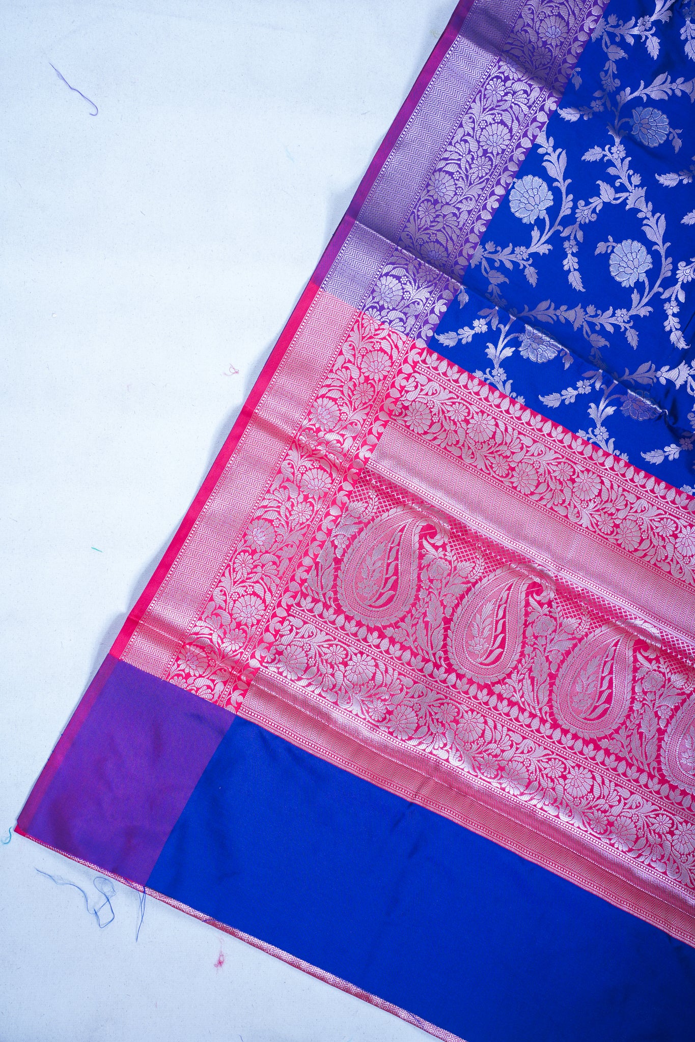 Royal Blue Banarasi Katan Alfi Jaal Saree