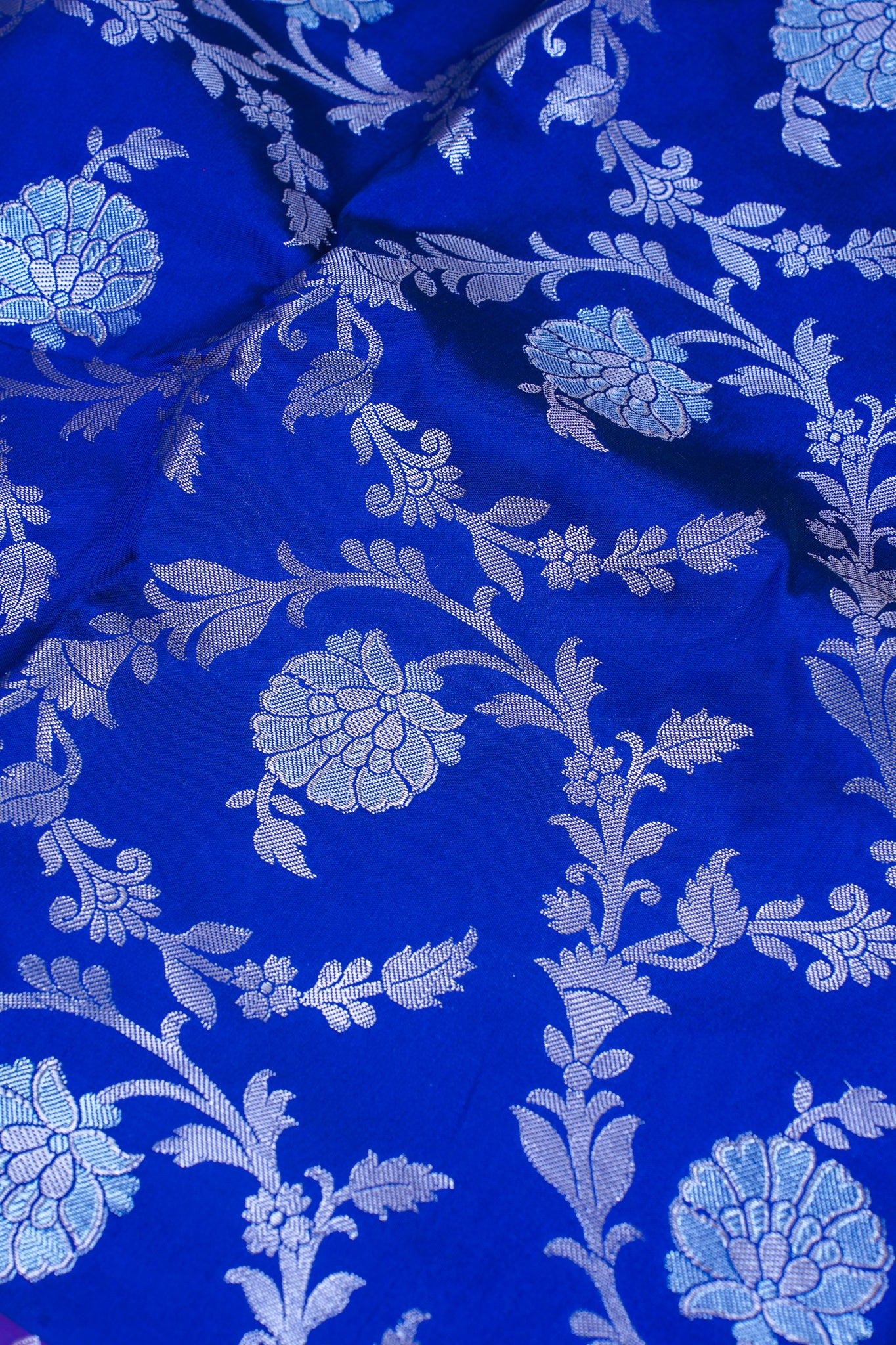 Royal Blue Banarasi Katan Alfi Jaal Saree