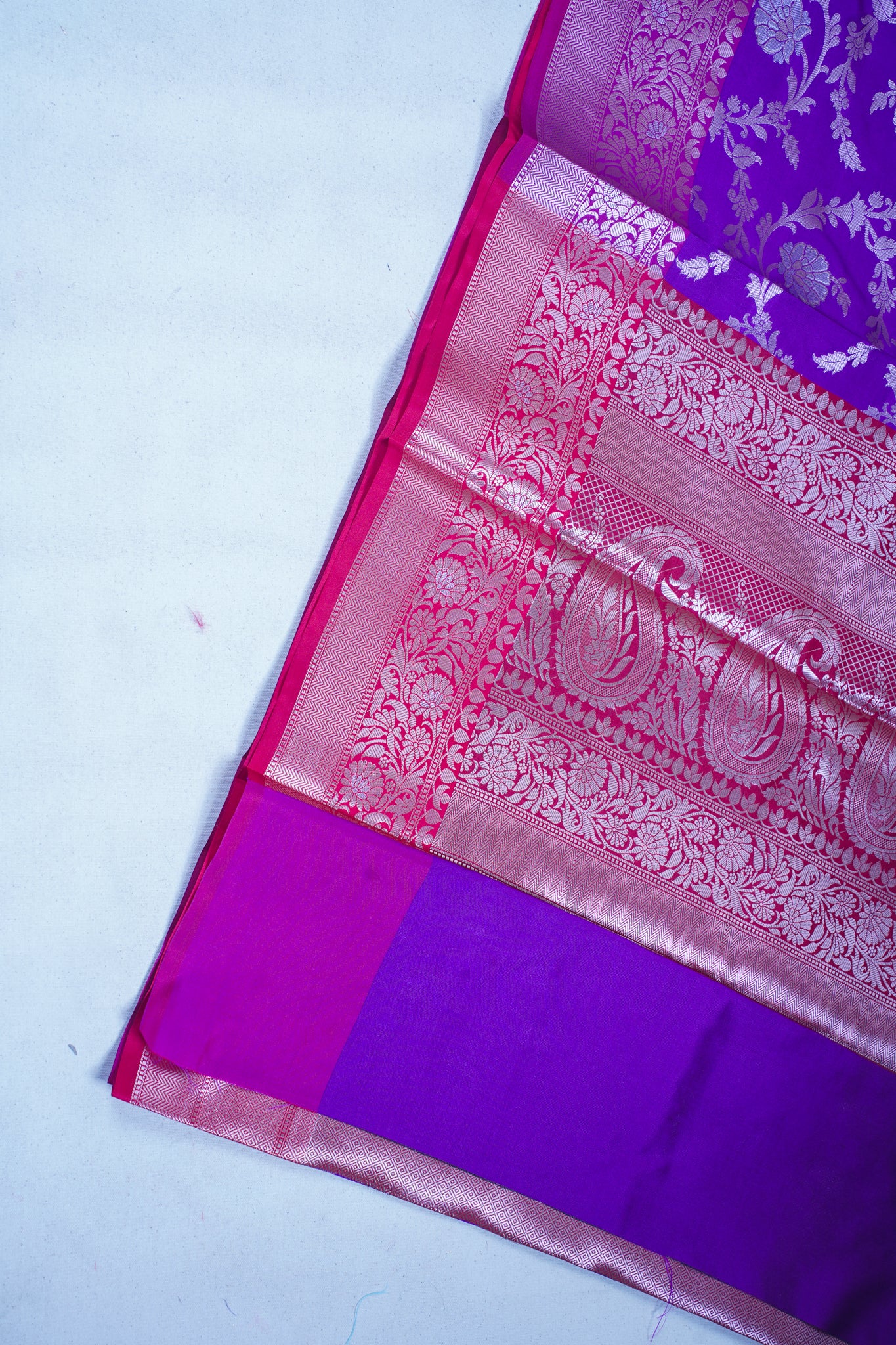 Purple Banarasi Katan Alfi Jaal Saree