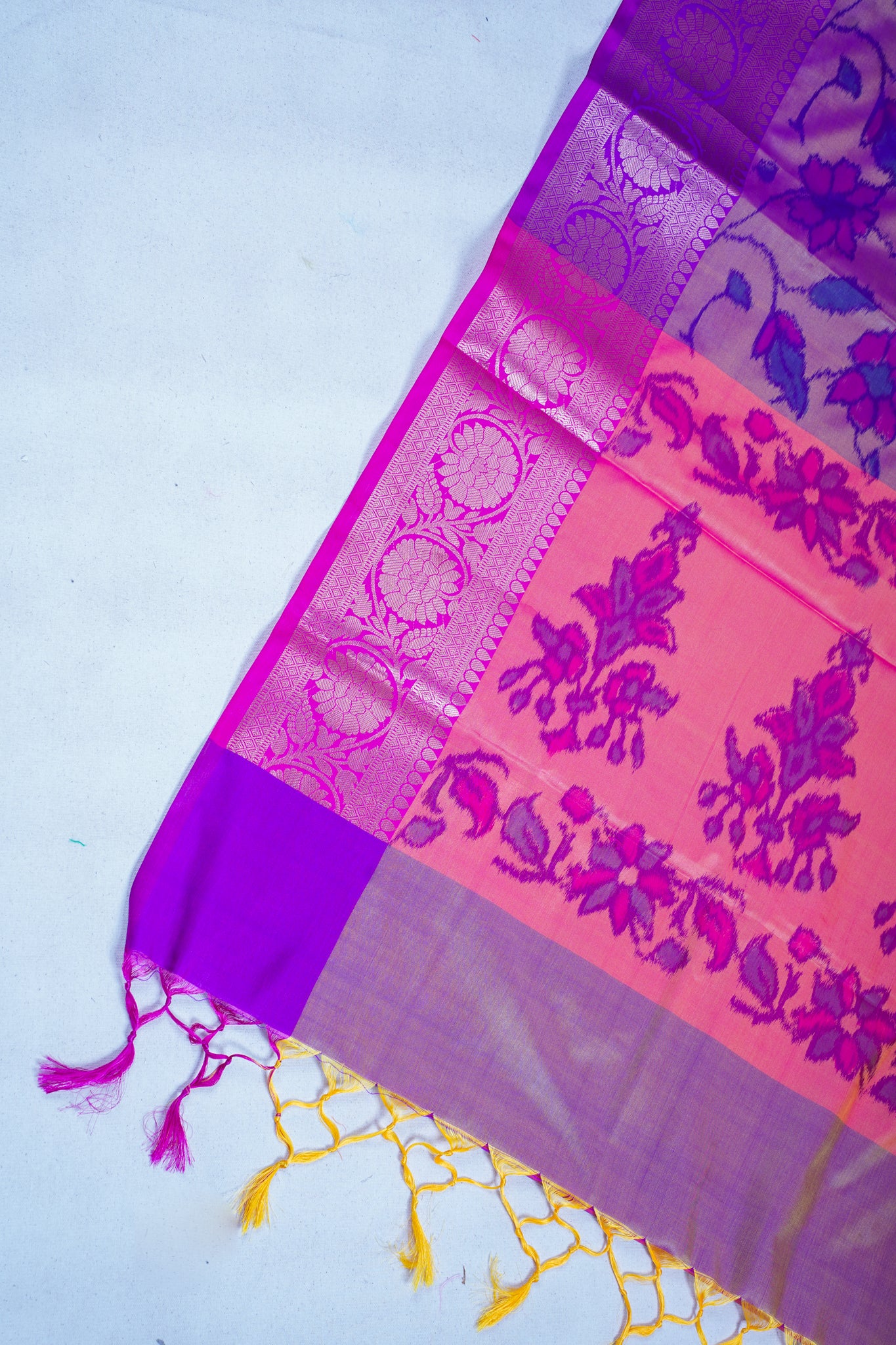 Violet Banarasi Pothampalli Saree