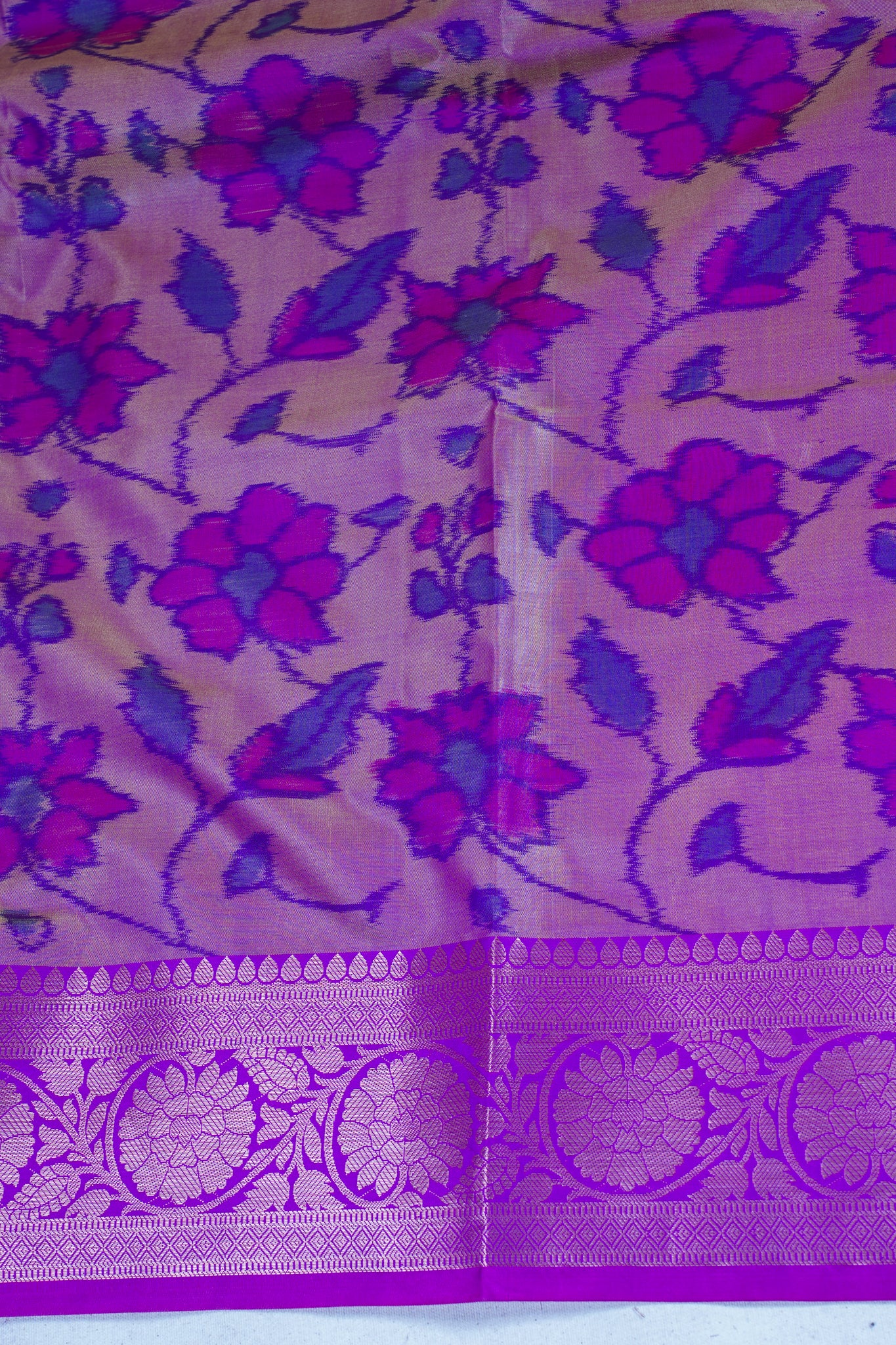 Violet Banarasi Pothampalli Saree