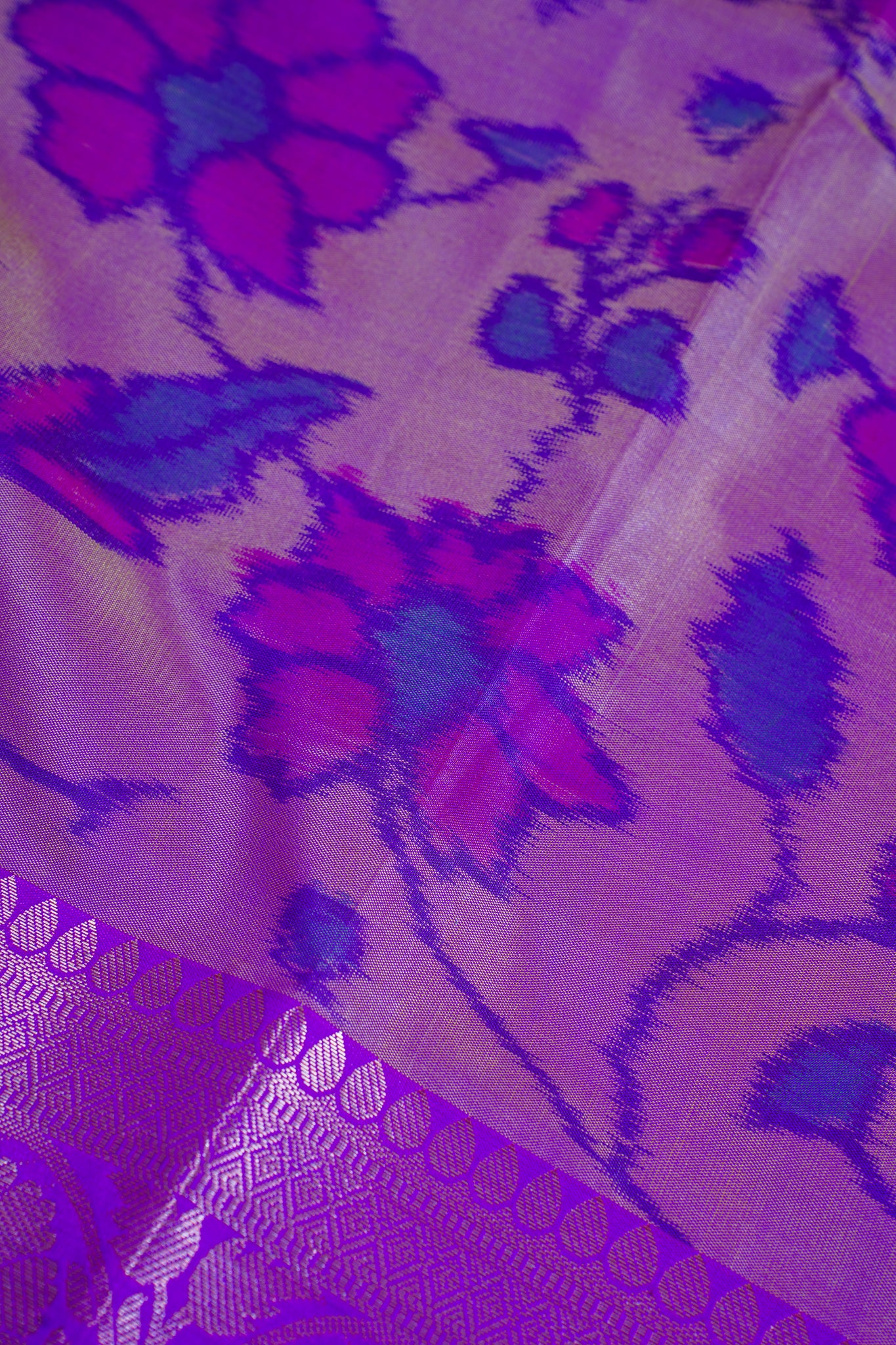 Violet Banarasi Pothampalli Saree