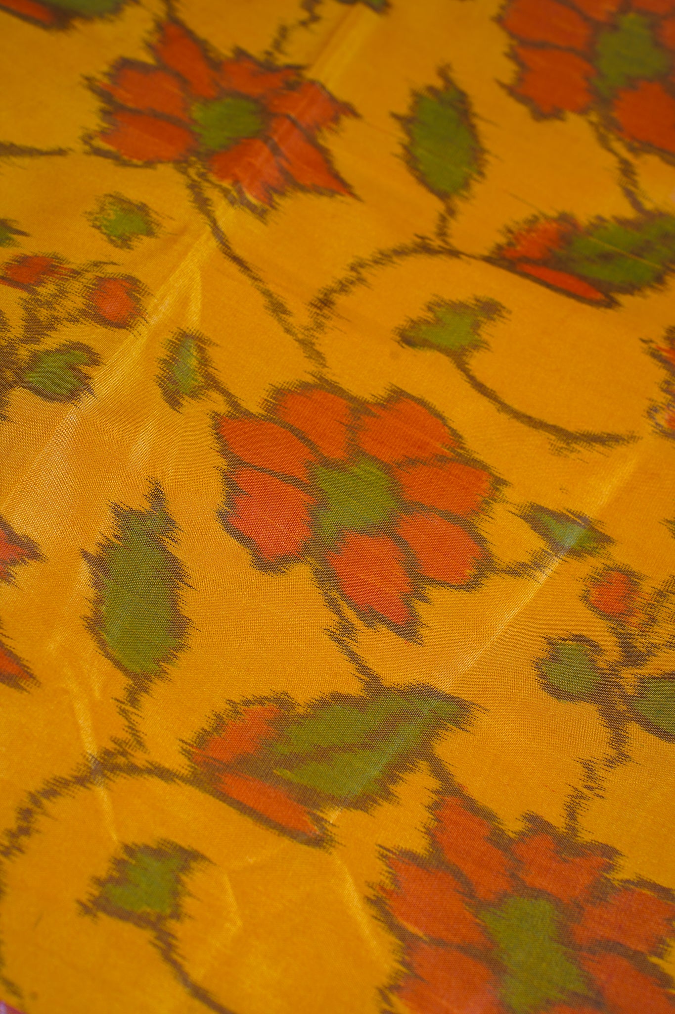 Yellow Banarasi Pothampalli Saree