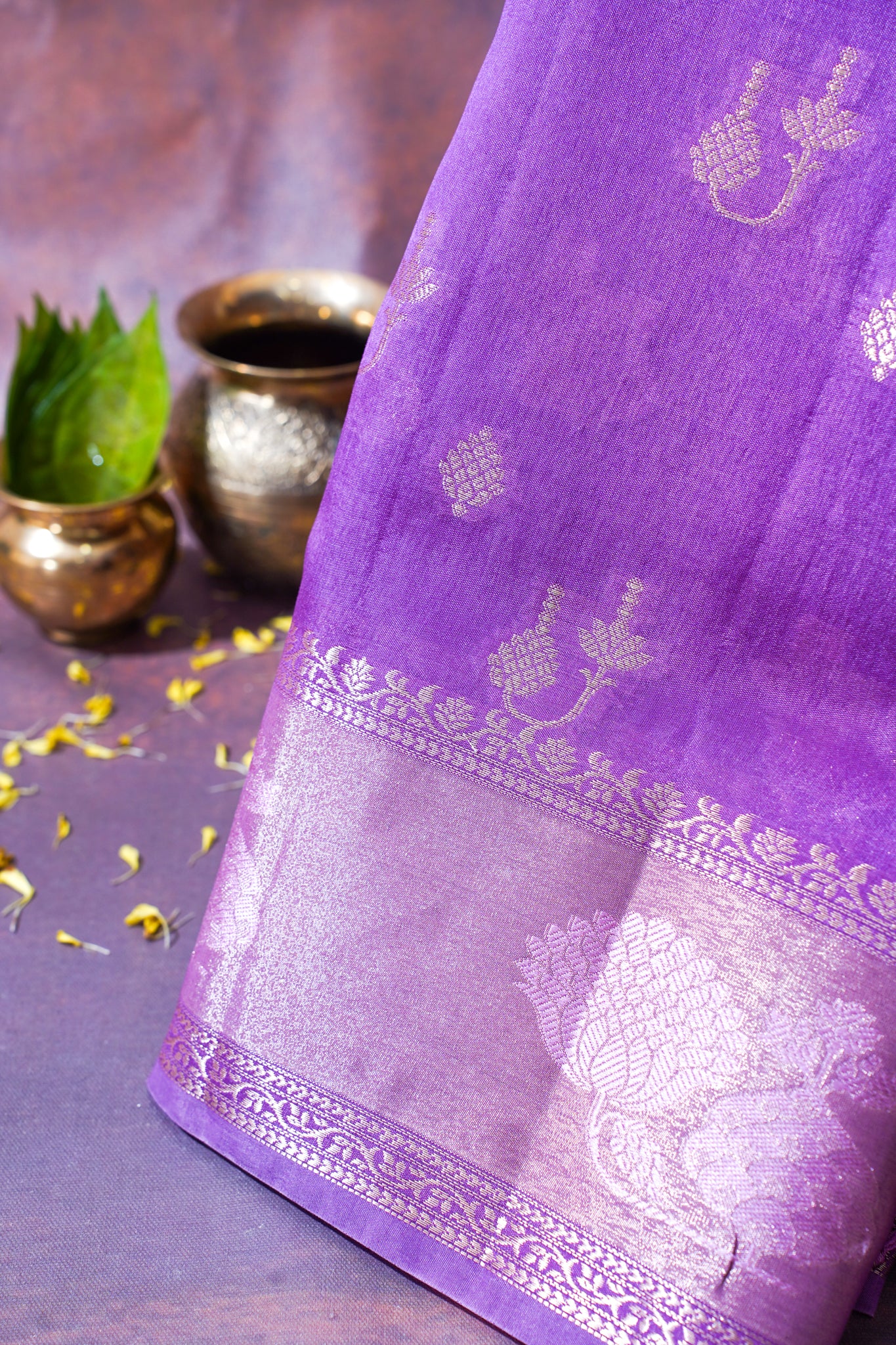 Purple Warm Silk Banarasi Buta Saree