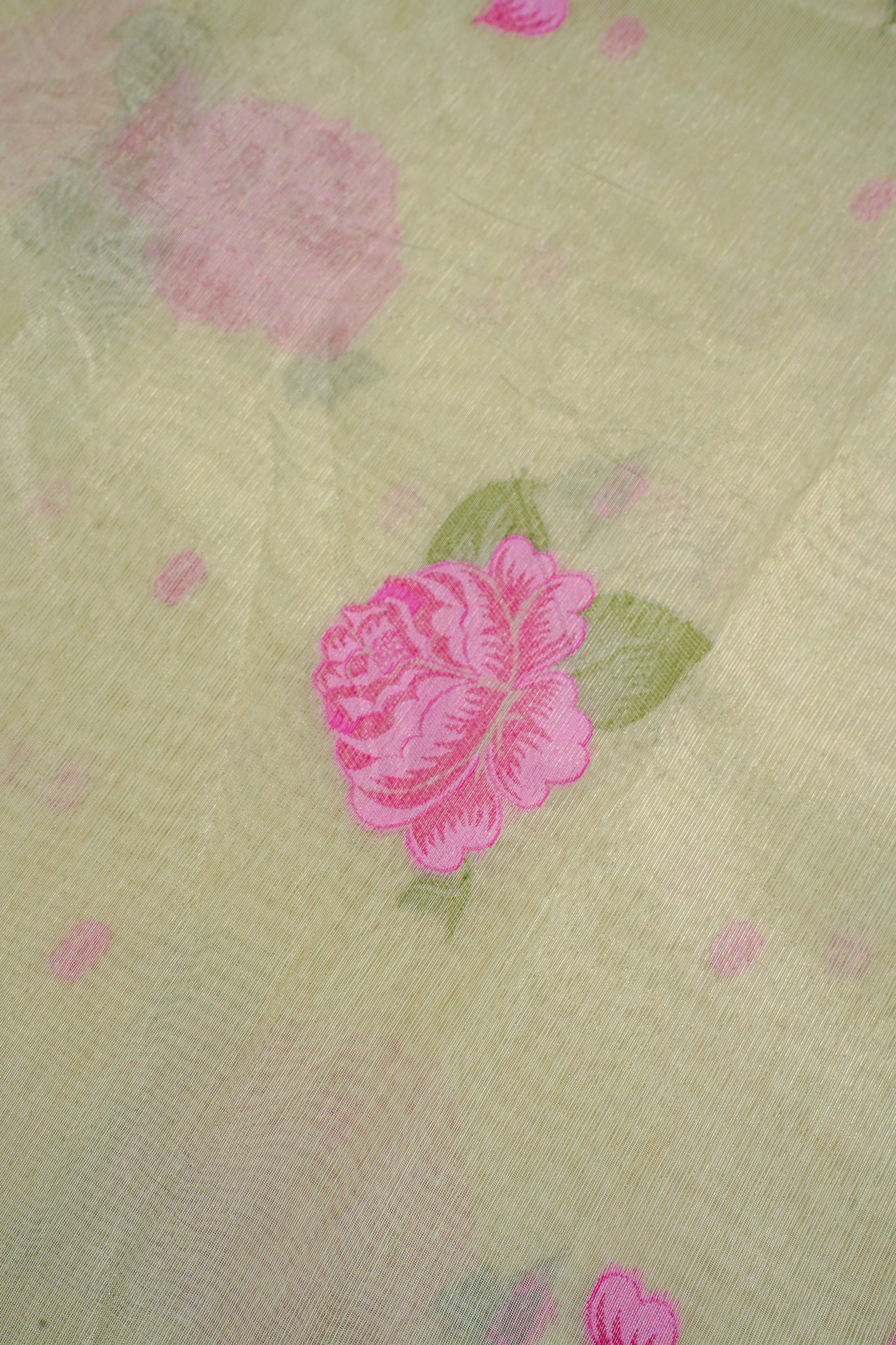 Light Green Linen Silk Minakari Saree