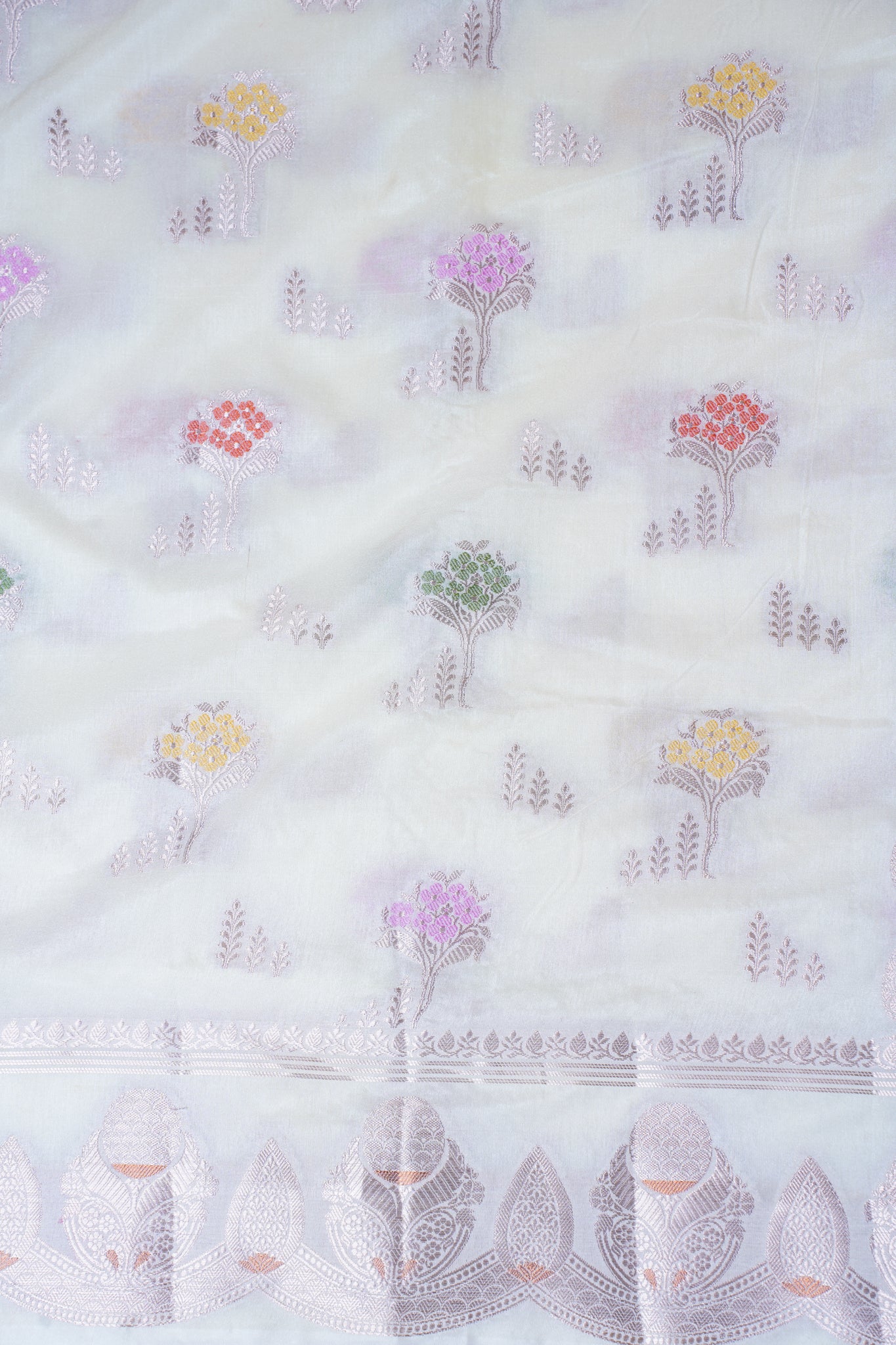 Ivory Warm Silk Banarasi Minakari Buta Saree