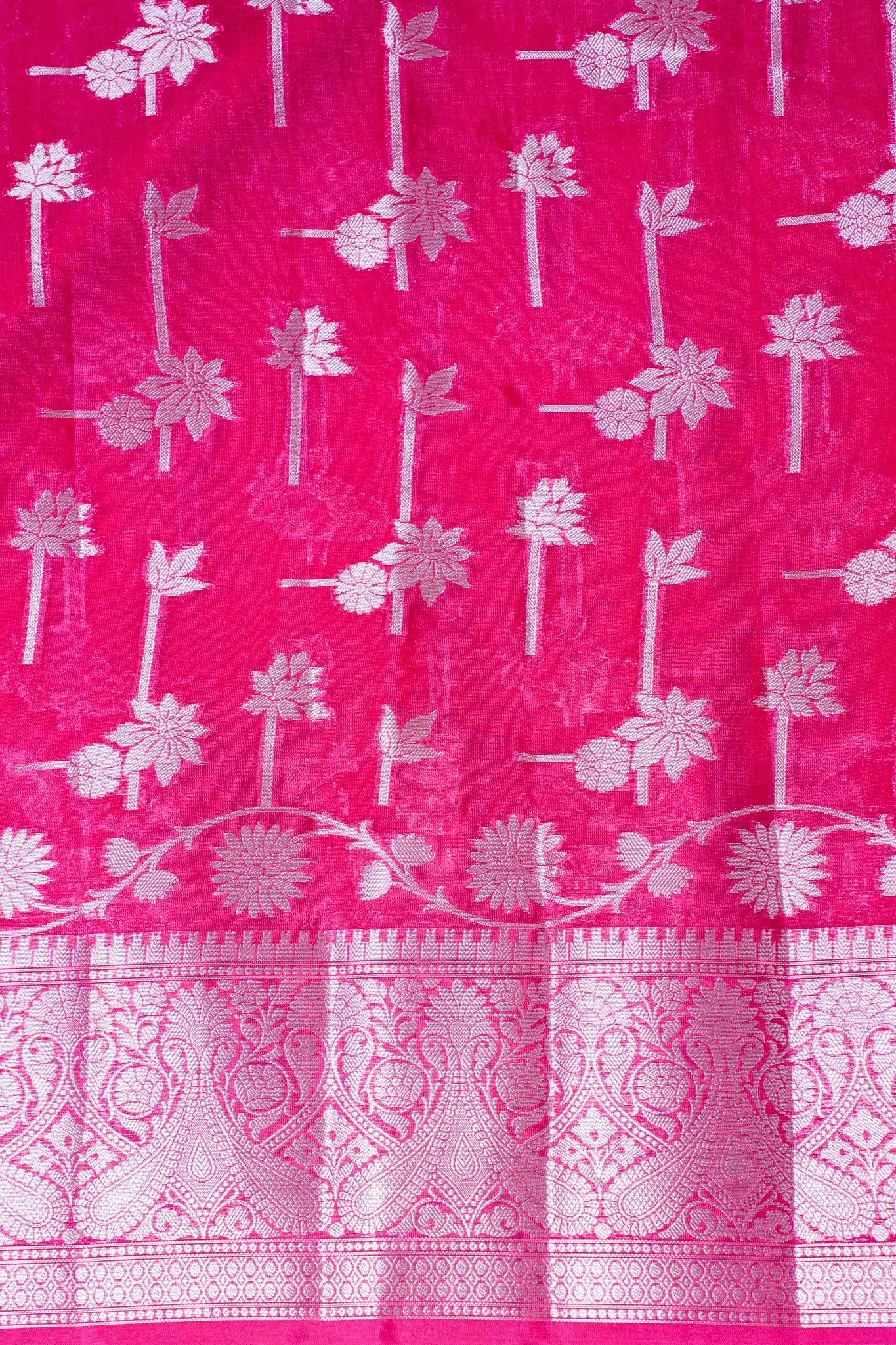 Hot Pink Warm Silk Banarasi Buta Saree