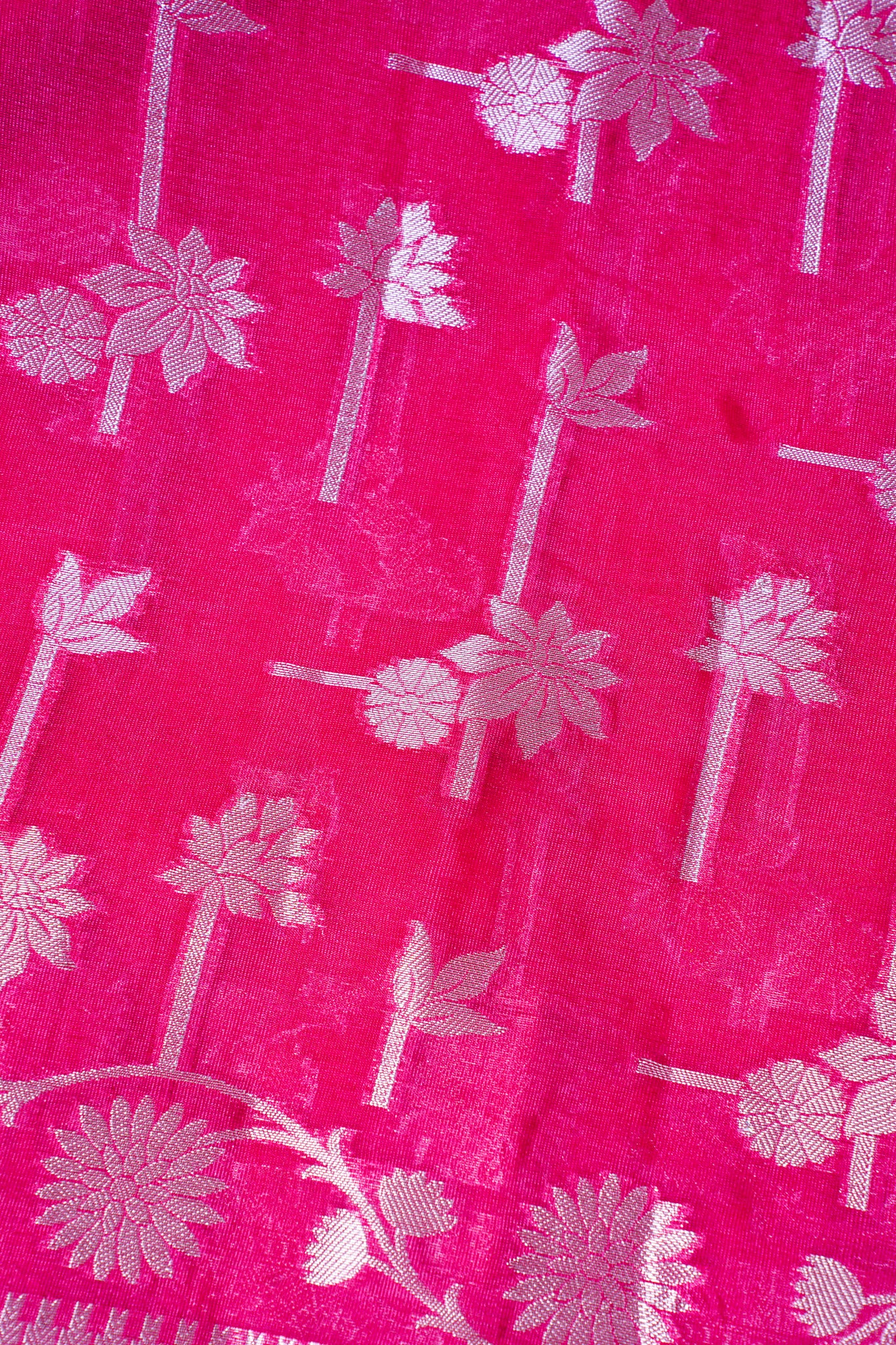 Hot Pink Warm Silk Banarasi Buta Saree