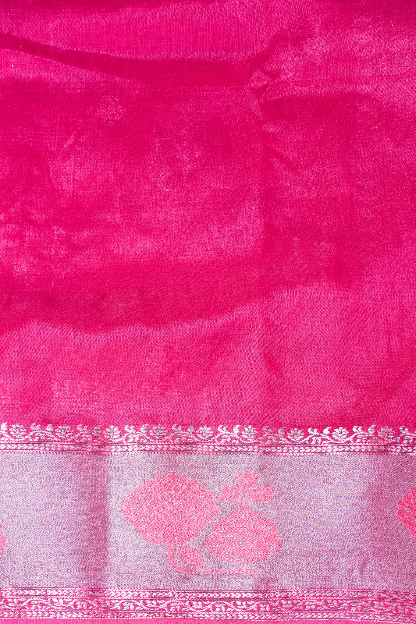 Rani Pink Warm Silk Banarasi Buta Saree