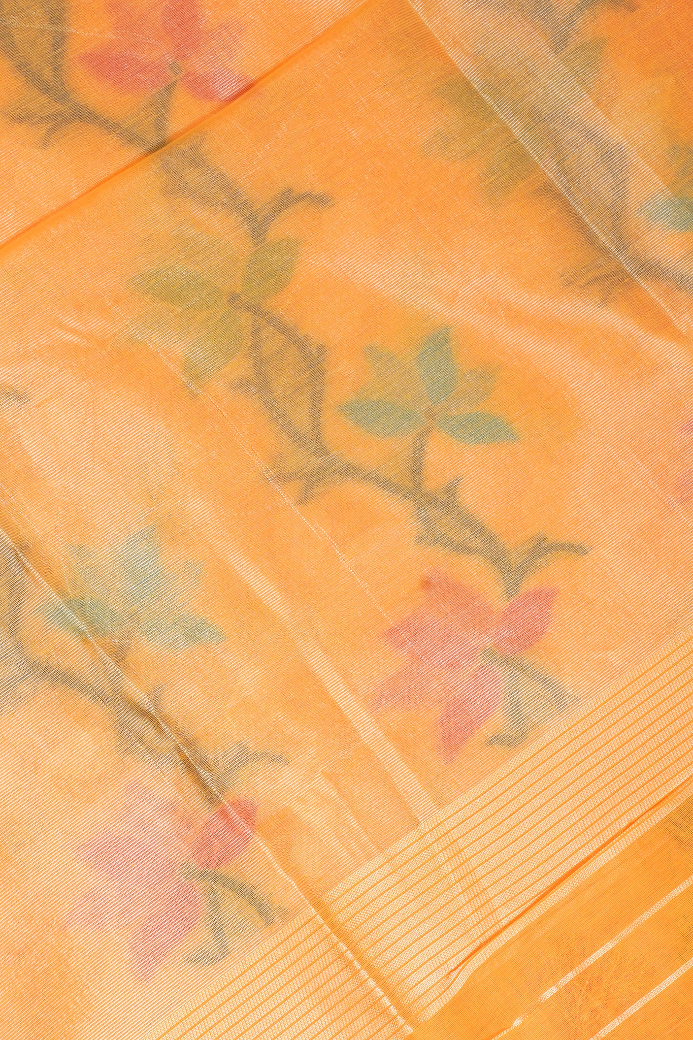 Yellow Cotton Jamdani Saree