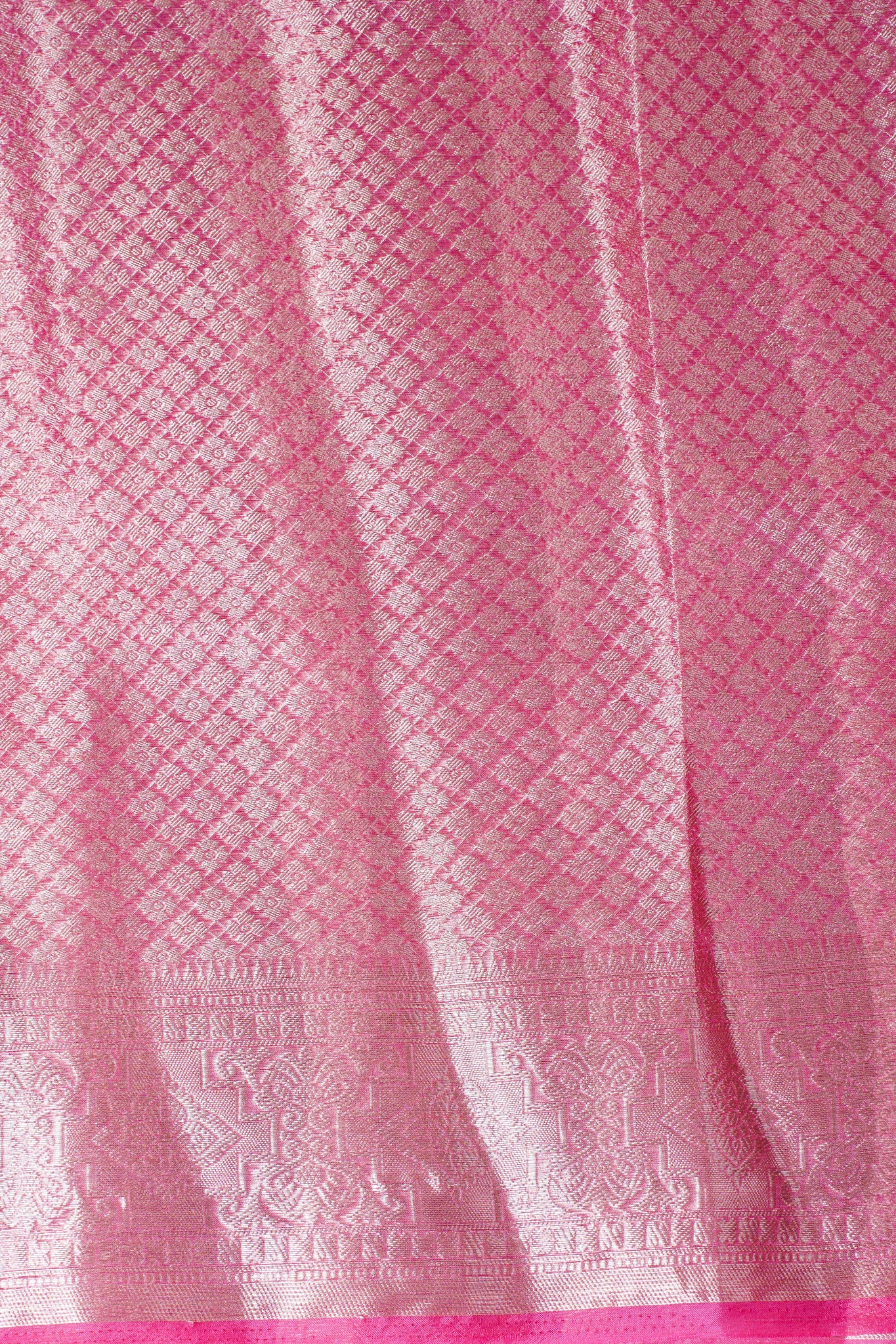 Pink Organza Banarasi Jaal Weaving Saree