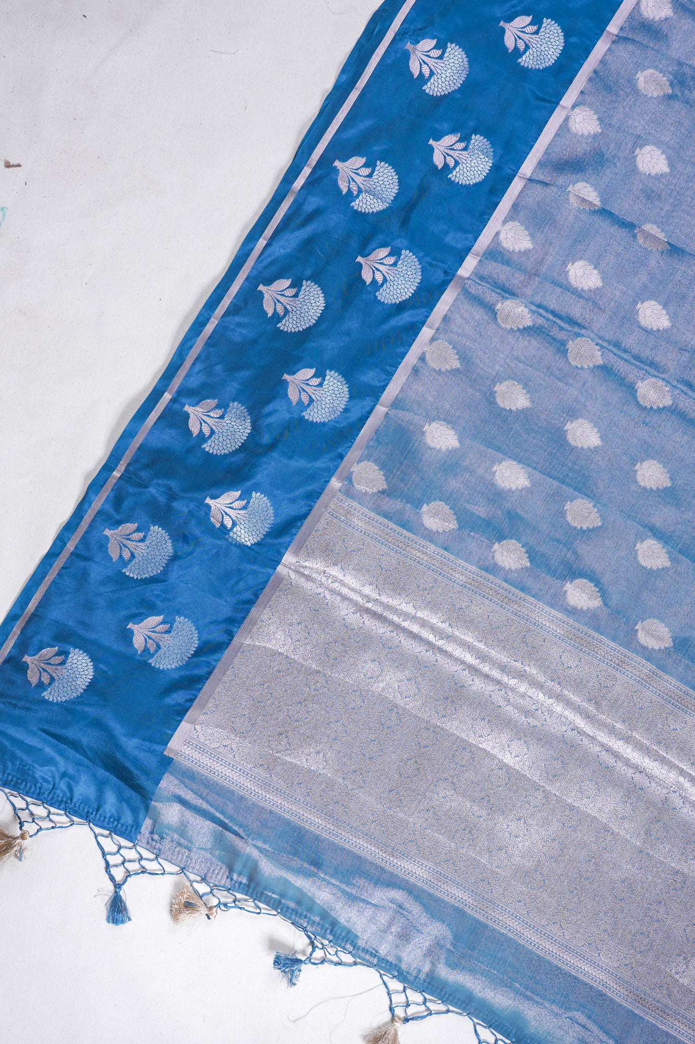 Blue Tissue Silk Saree