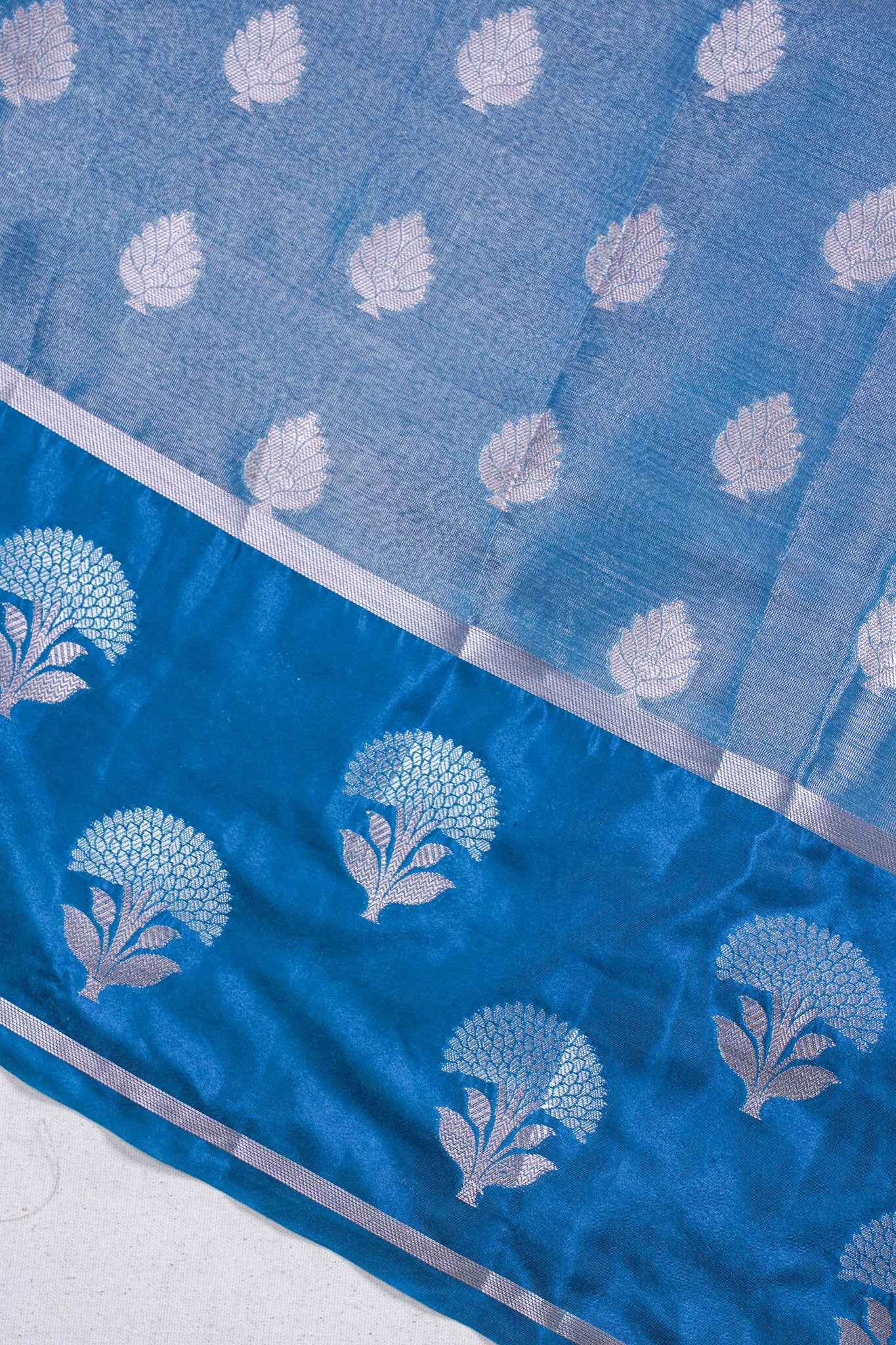 Blue Tissue Silk Saree