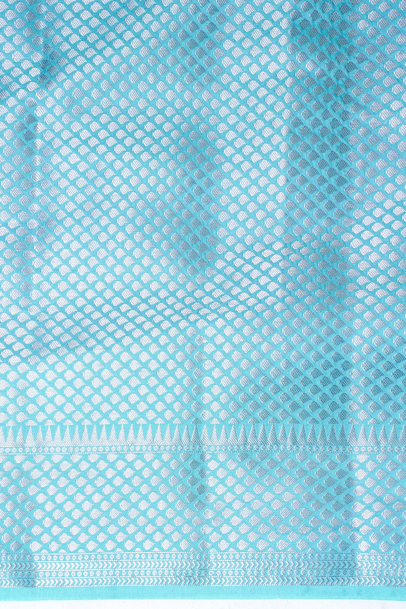 Turquoise Warm Silk Banarasi Minakari Jaal Saree