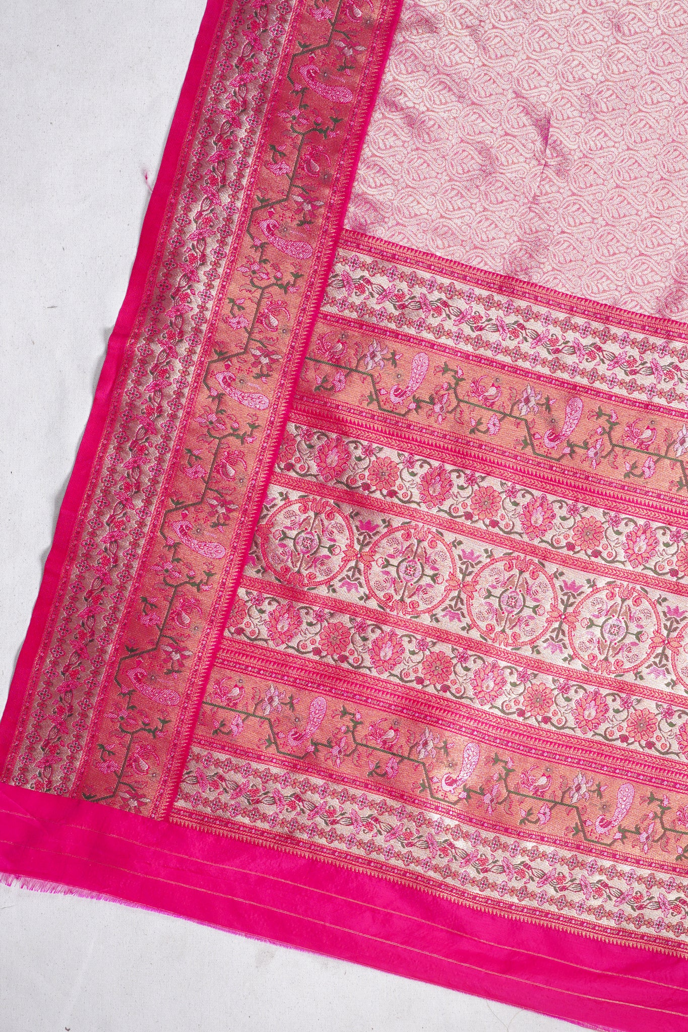 Pink Brocade Banarasi Saree