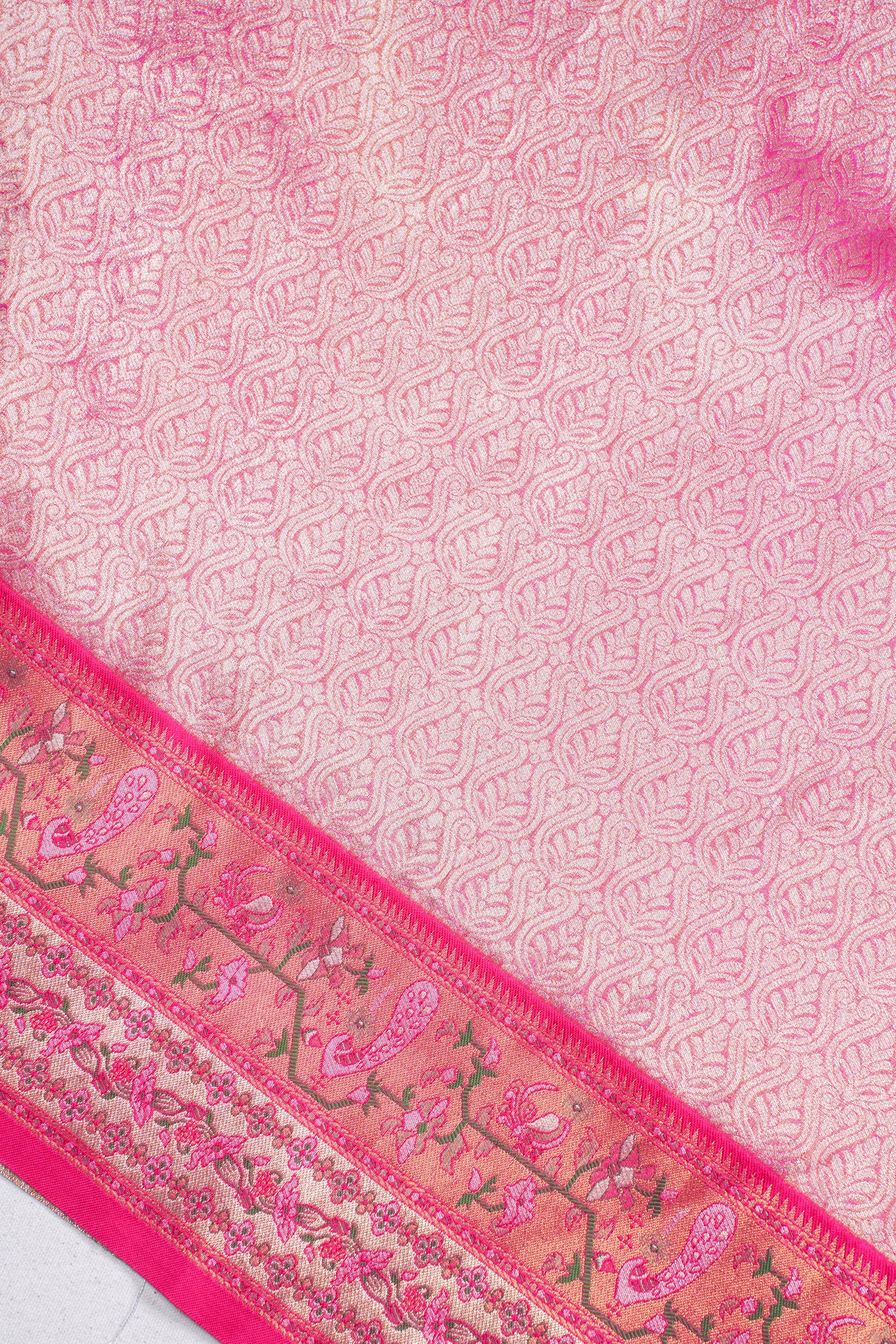 Pink Brocade Banarasi Saree