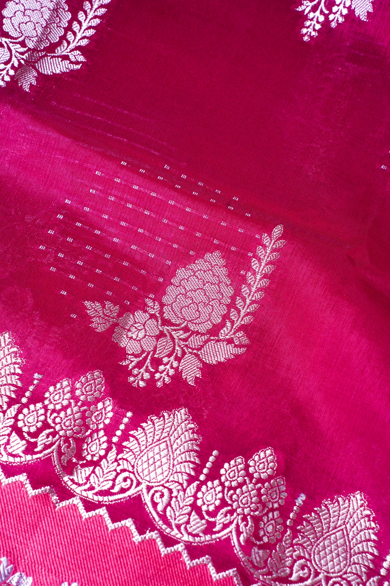 Rani Pink Warm Silk Banarasi Buta Saree