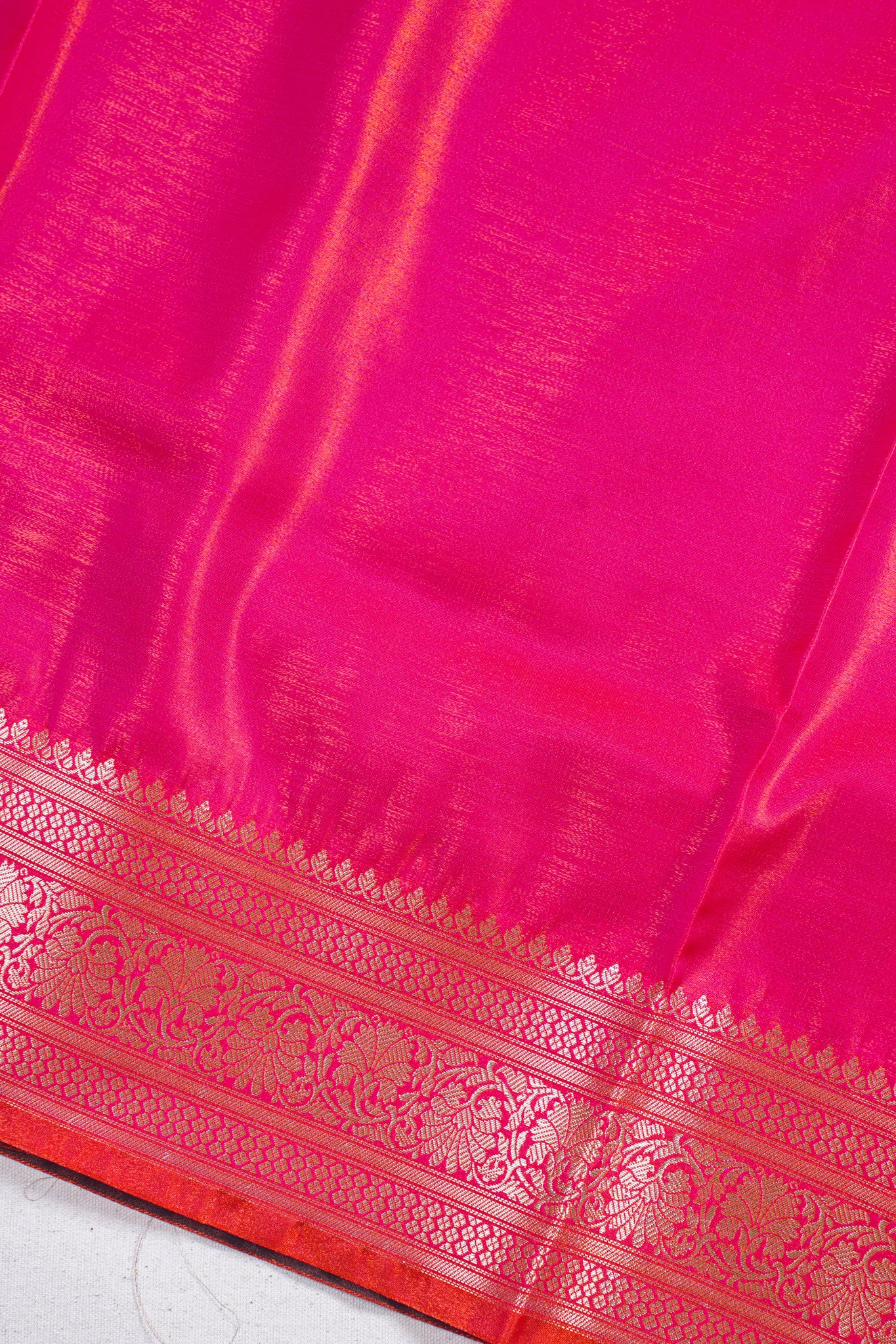Deep Wine Banarasi Satin Silk Saree with Zari Embroidery Buti Work