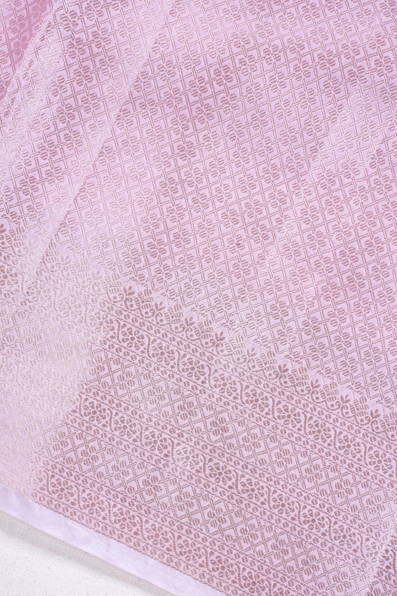 Pastel Pink Mukesh Work Linen Saree