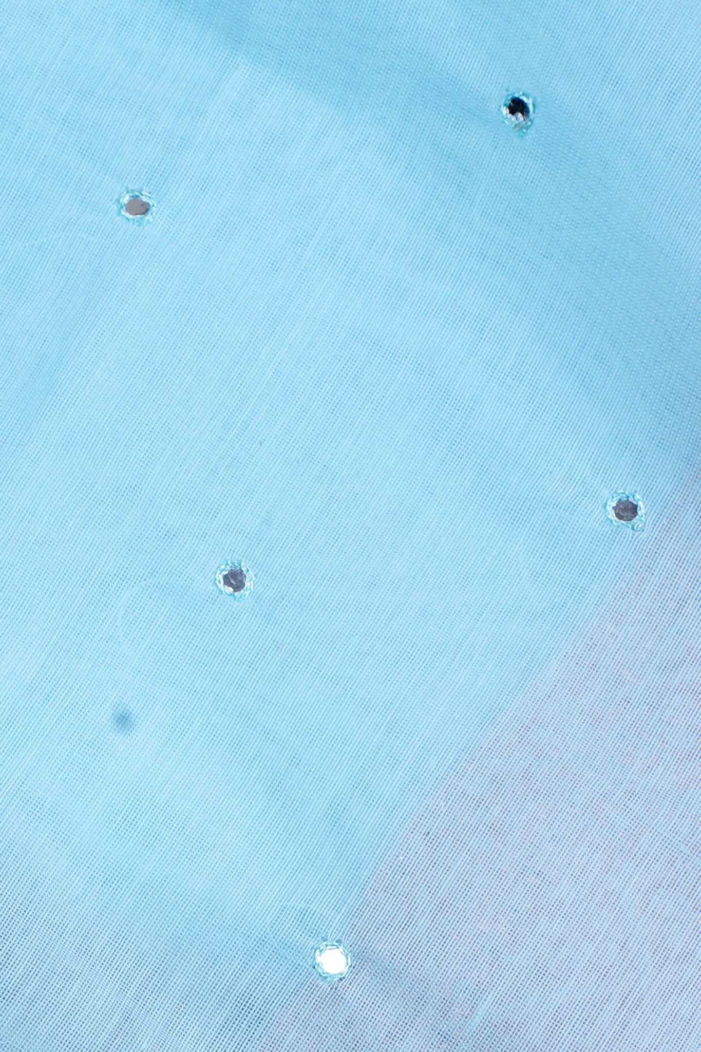 Aqua Blue Mukesh Work Linen Saree