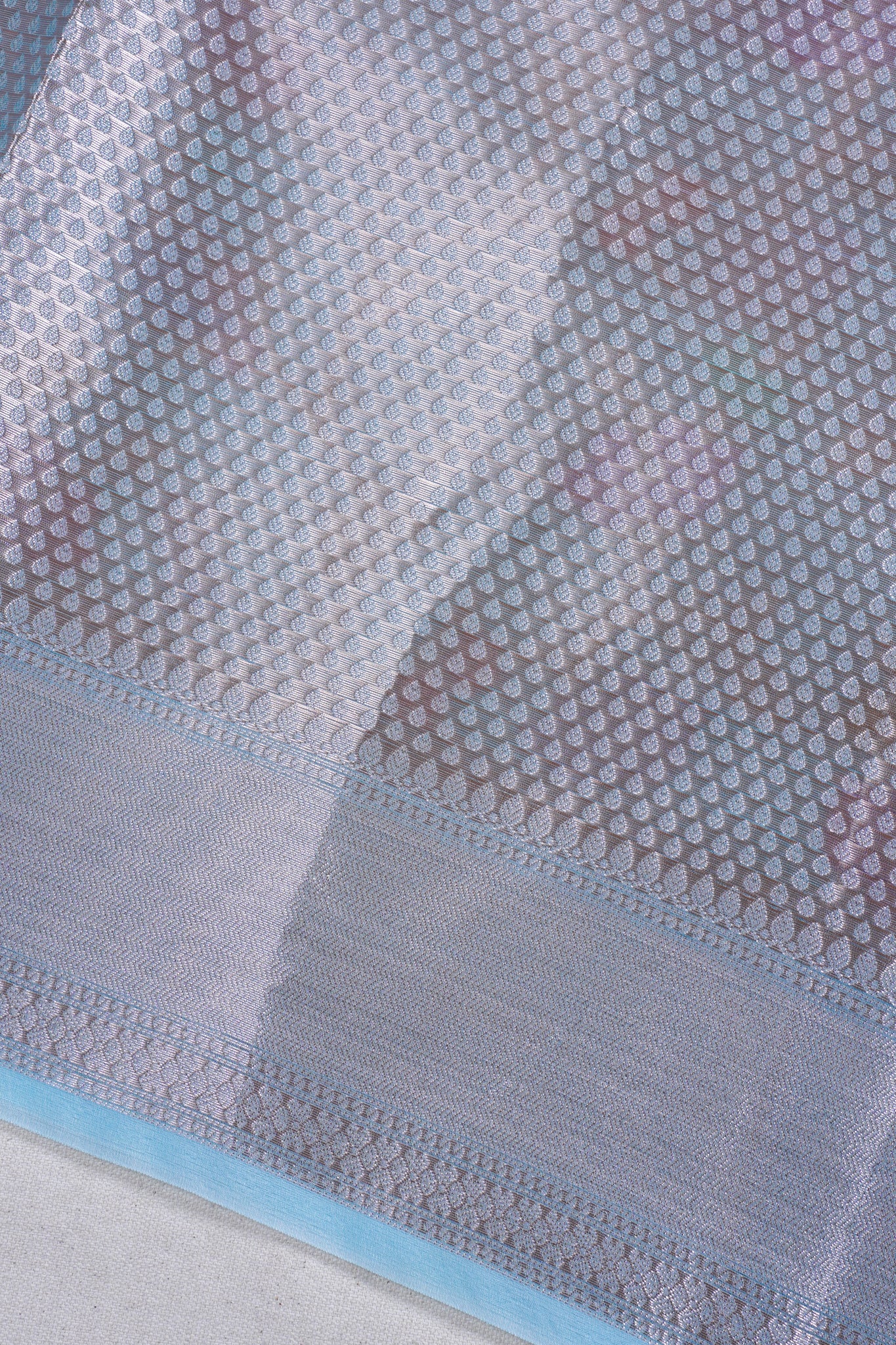 Blue Organza Banarasi Tilfi Minakari Jaal Saree