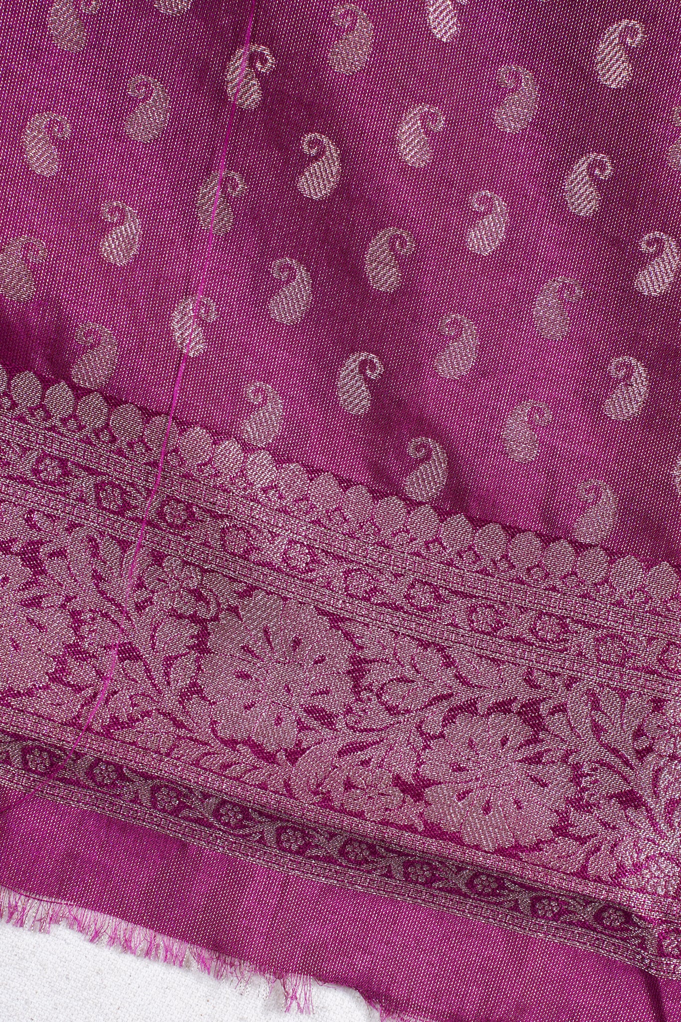 Wine Purple Tissue Silk Saree
