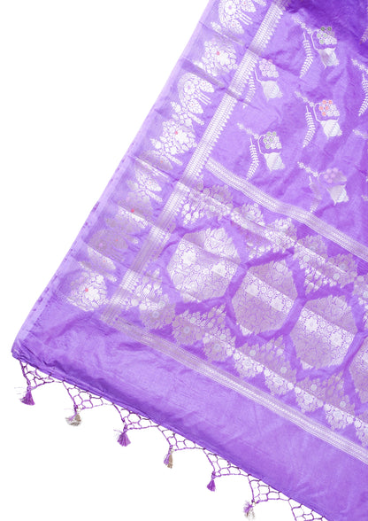 Lavender Warm Silk Banarasi Minakari Buta Saree