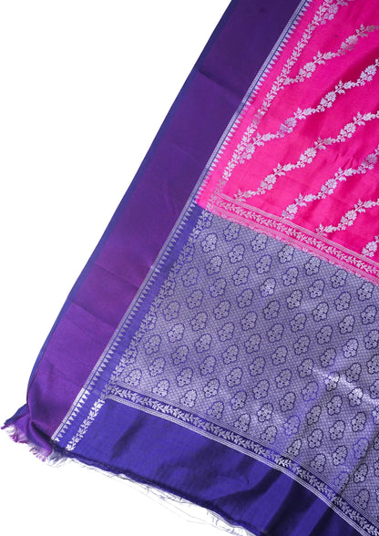 Rani Pink Pure Viscose Silk Aada Jamal Saree