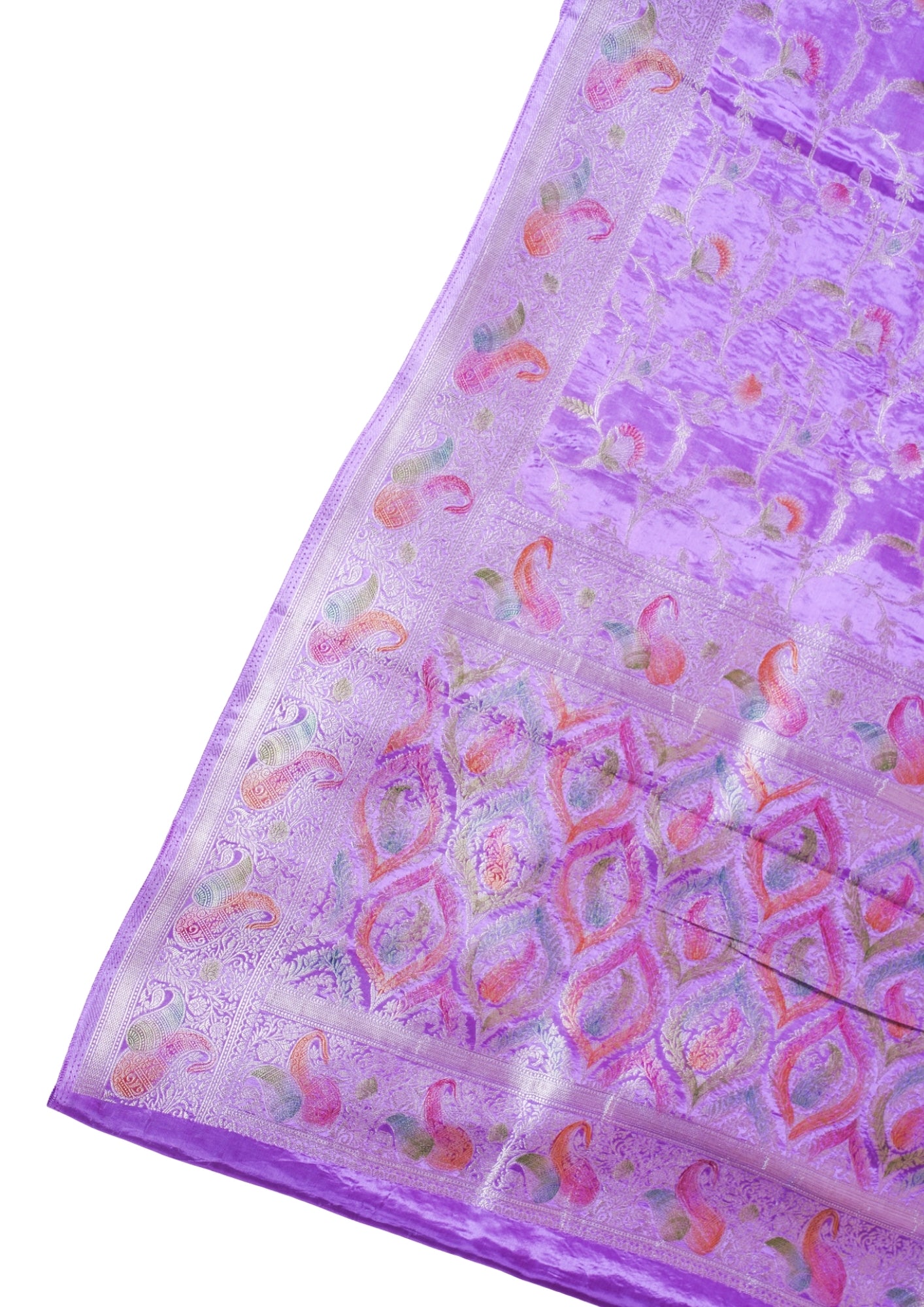 Lavender Chinnon Silk Minakari Jaal Saree