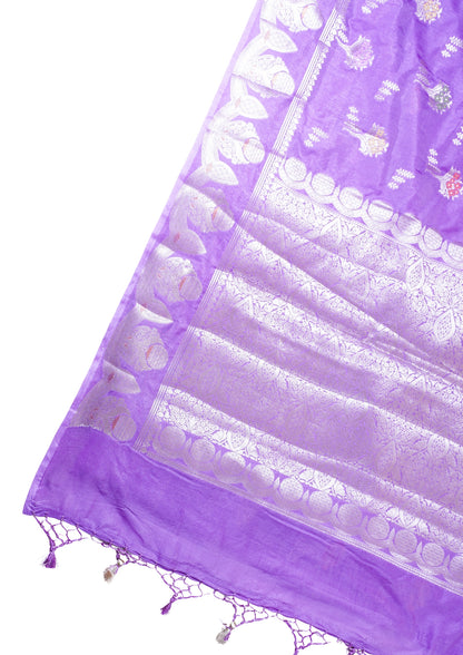 Lavender Warm Silk Banarasi Minakari Buta Saree