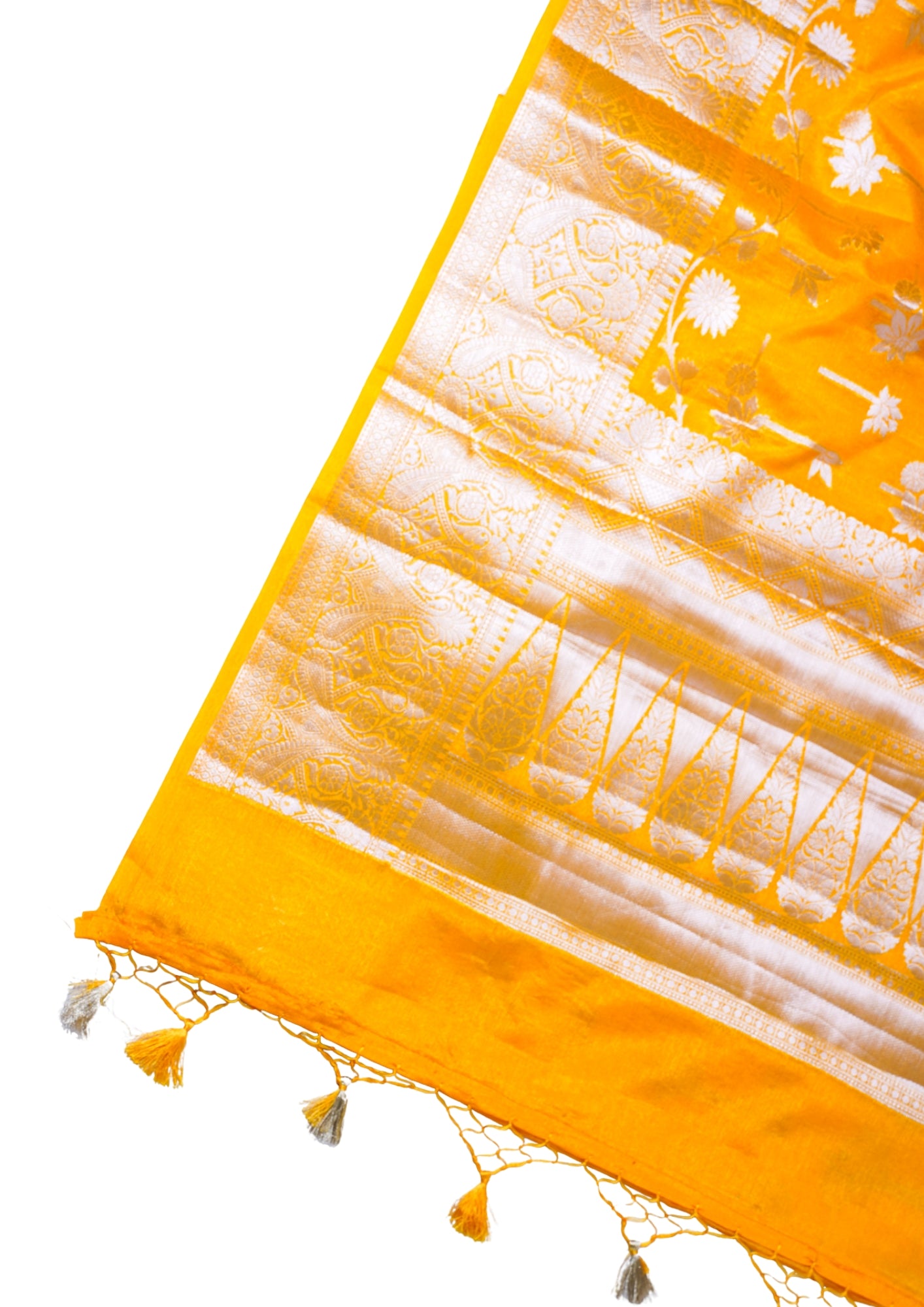 Sunshine Yellow Warm Silk Banarasi Buta Saree