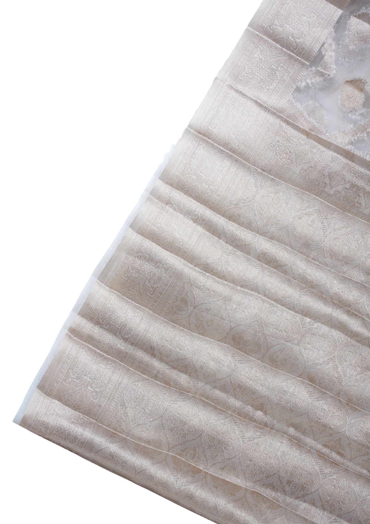 Ivory Organza Banarasi Jaal Weaving Saree