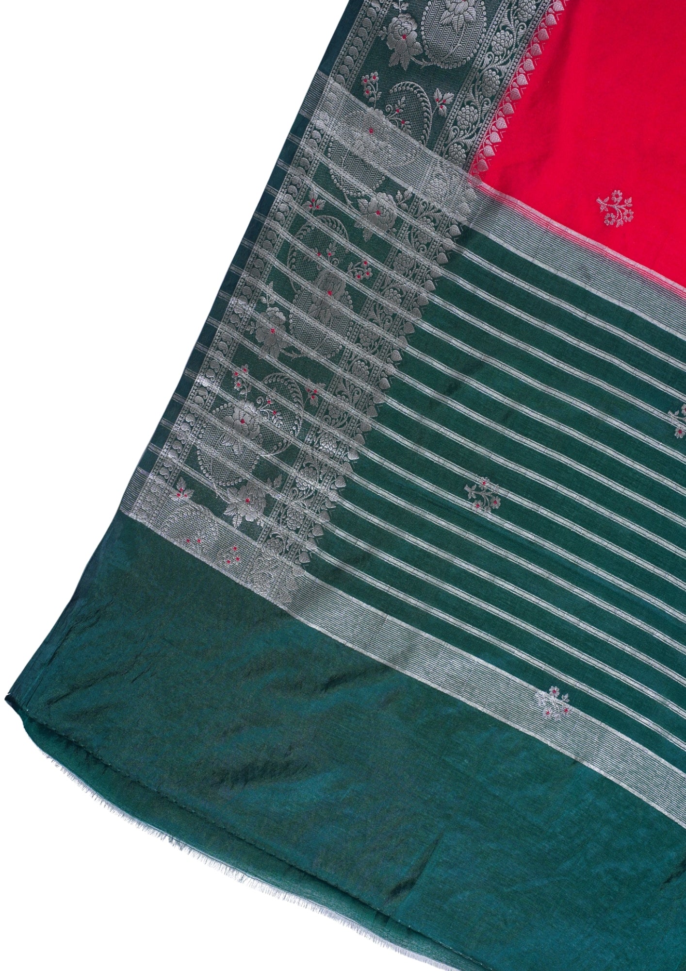 Rani Red Handloom Banarasi Matka Silk Saree