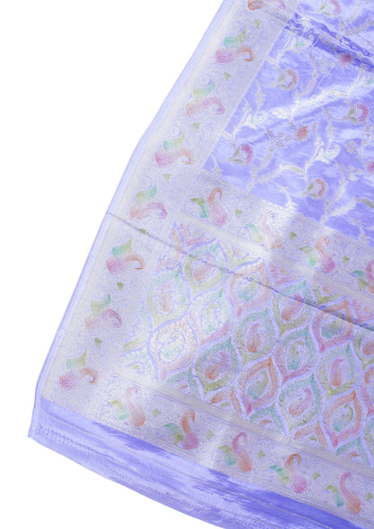 Lavender Chinnon Silk Minakari Jaal Saree