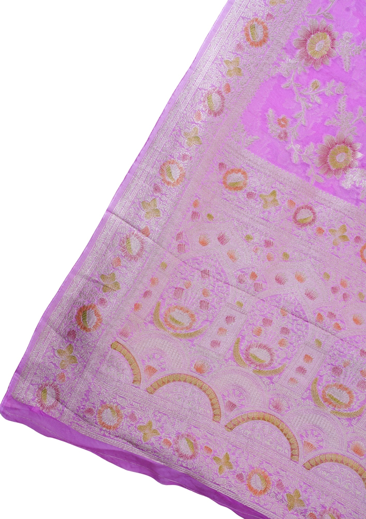 Lavender Khaddi Georgette Minakari Jaal Saree