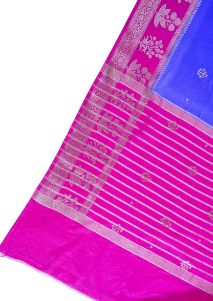 Royal Blue Handloom Banarasi Matka Silk Saree